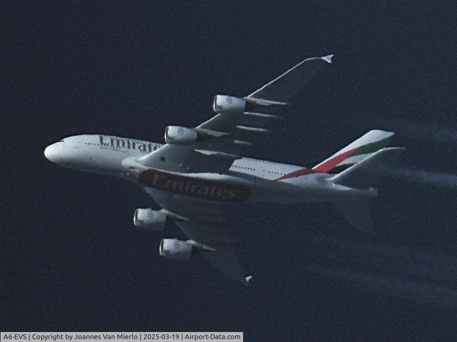 A6-EVS, 2021 Airbus A 380-842 C/N 272, EK3 DXB-LHR over Belgium