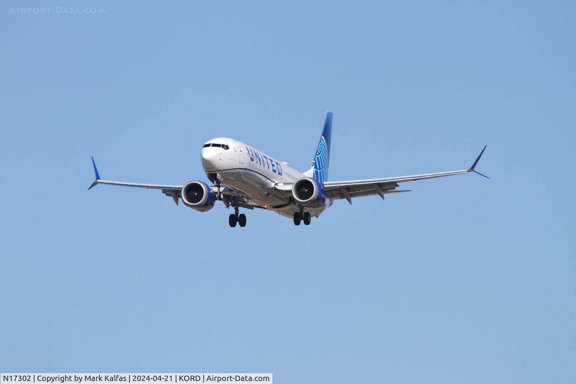 N17302, 2023 Boeing 737-8 MAX C/N 67559, B38M Boeing 737-8 MAX N17302 runway 28C approch KORD