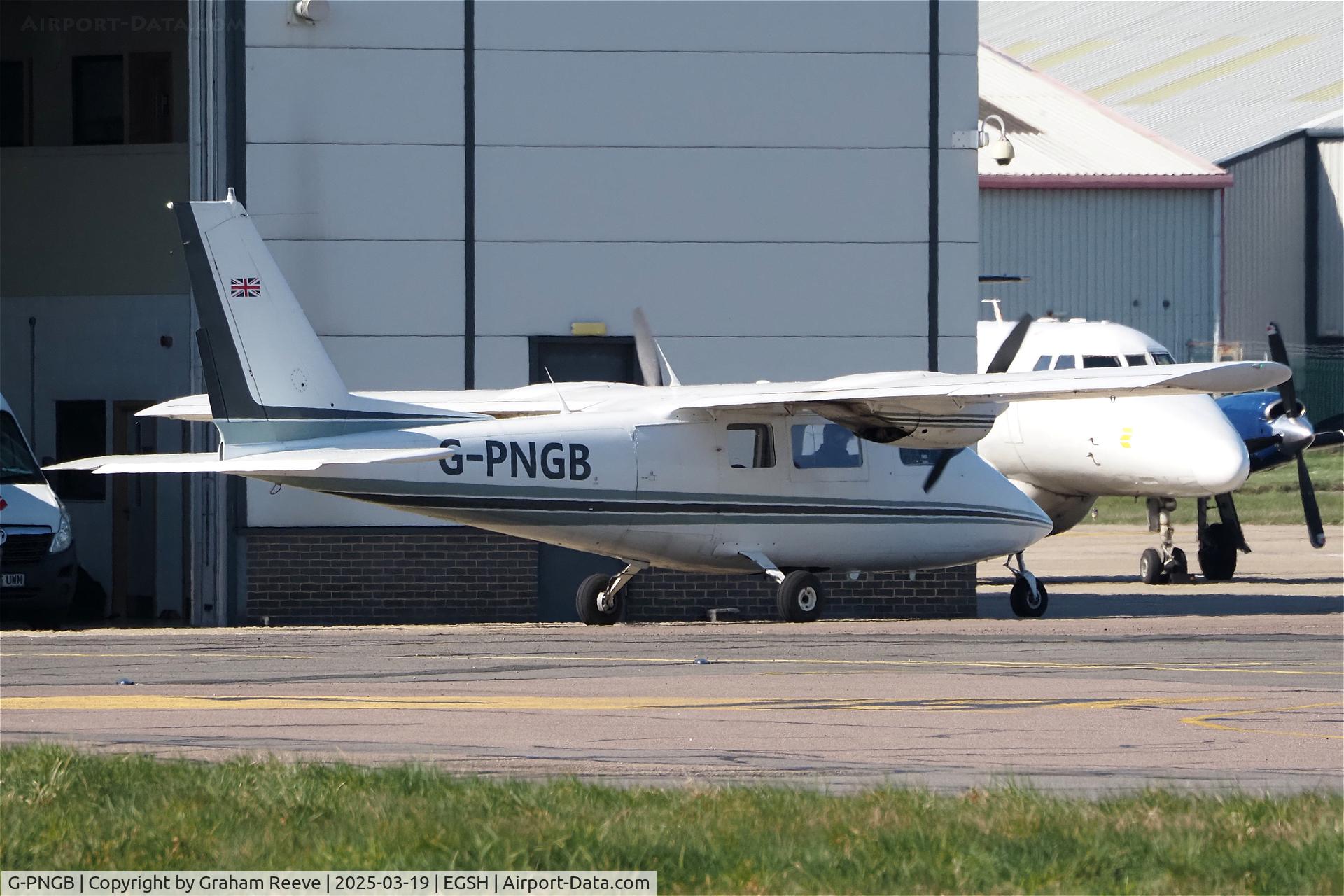 G-PNGB, 1975 Partenavia P-68B C/N 37, Parked at Norwich.