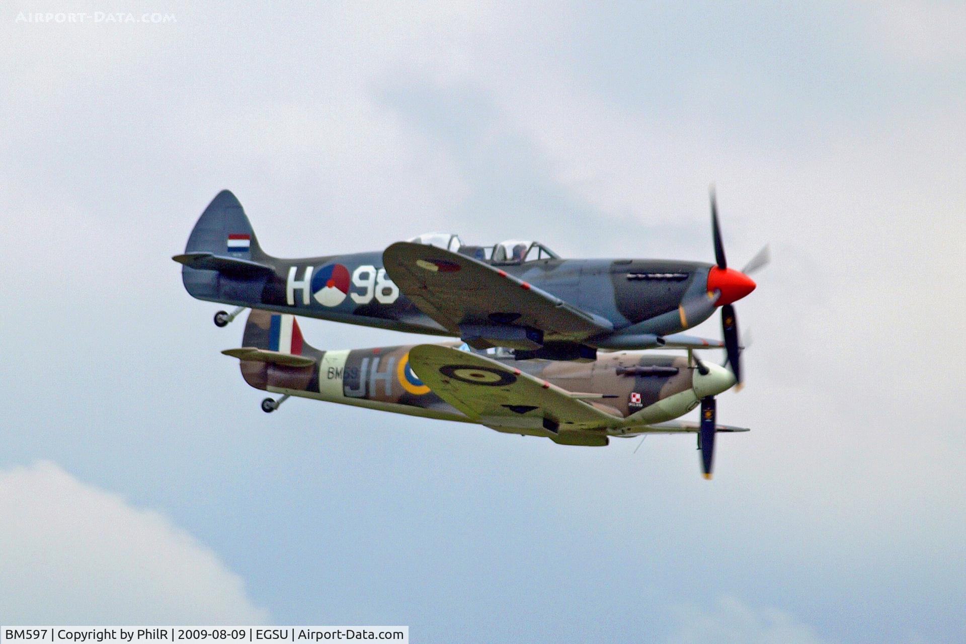 BM597, 1942 Supermarine 349 Spitfire LF.Vb C/N CBAF.2461, BM597 & H-98 1942 & 1944 VS Spitfire VB & TRlX Duxford