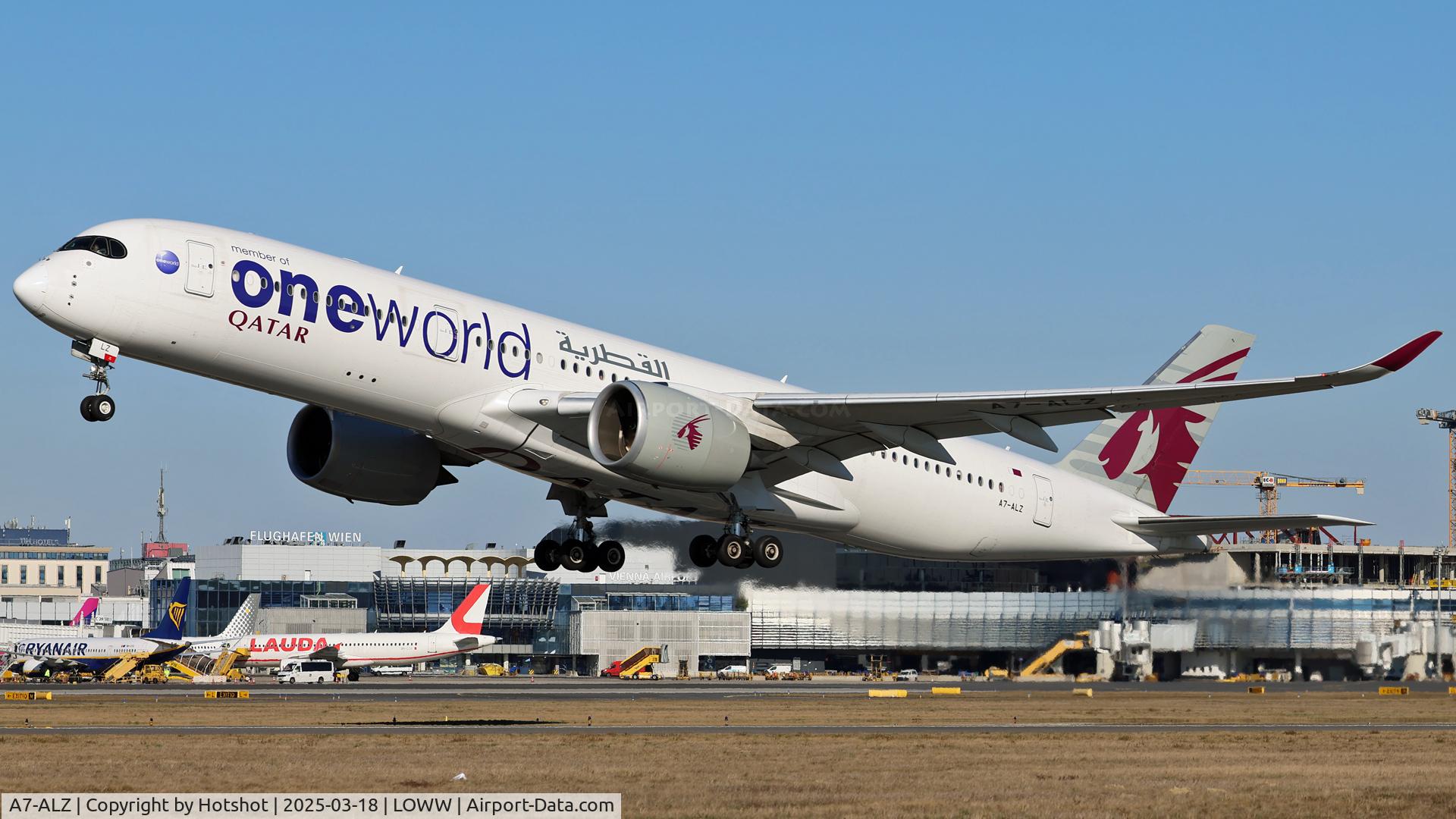 A7-ALZ, 2018 Airbus A350-941 C/N 143, Departing runway 29