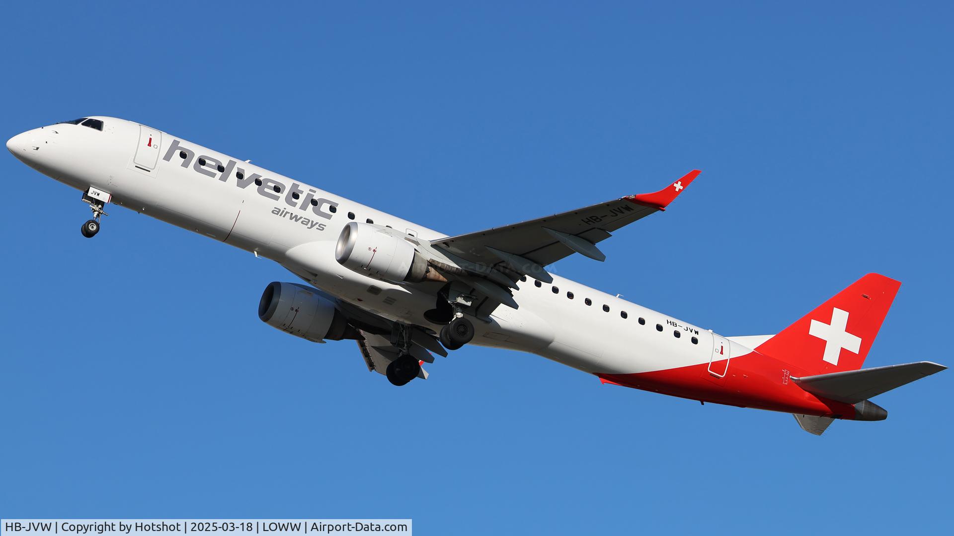 HB-JVW, 2011 Embraer ERJ-195AR (ERJ-190-200 IGW) C/N 19000434, Climbing away from runway 29