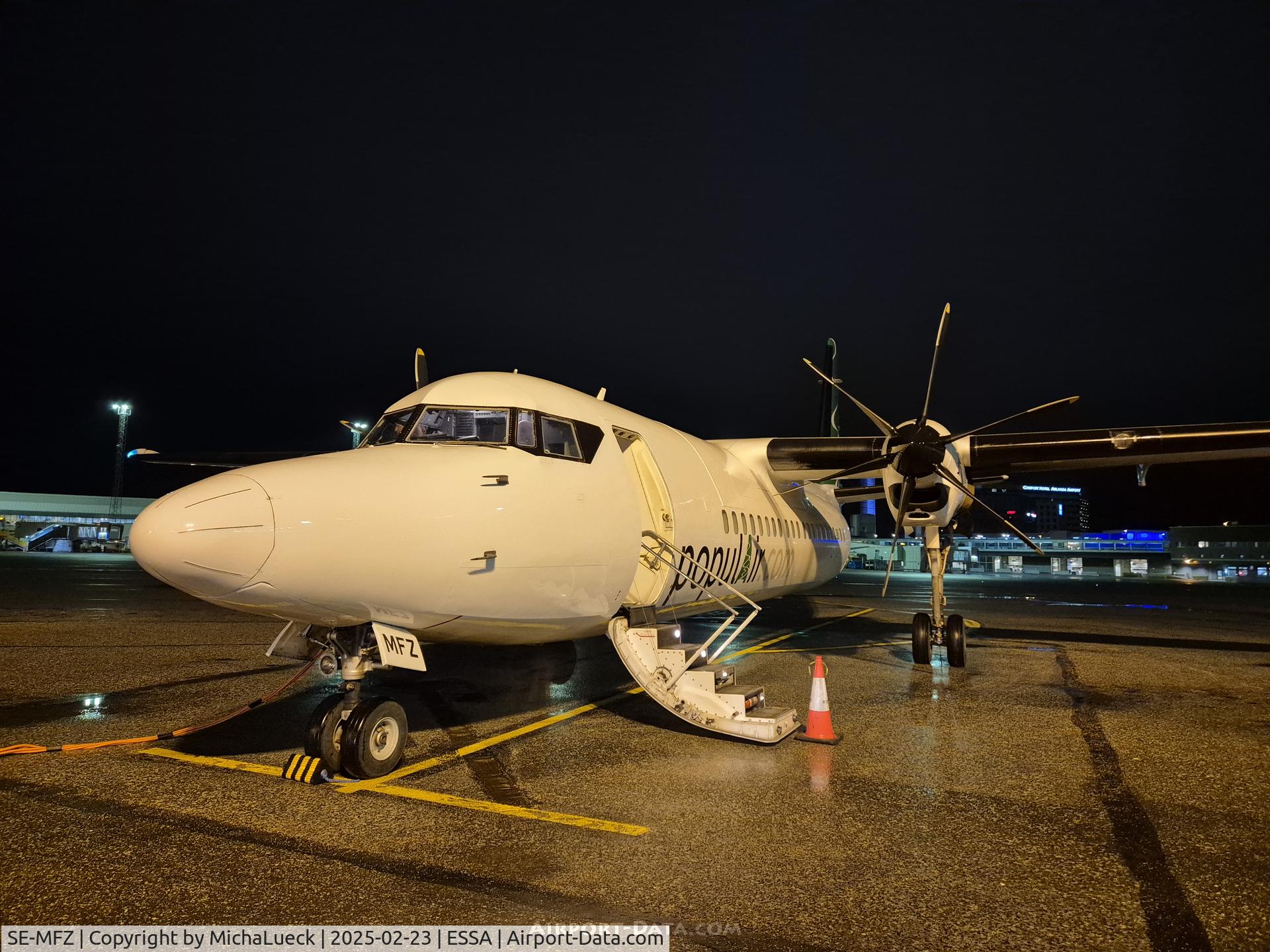 SE-MFZ, 1989 Fokker 50 C/N 20159, Just arrived from Kramfors