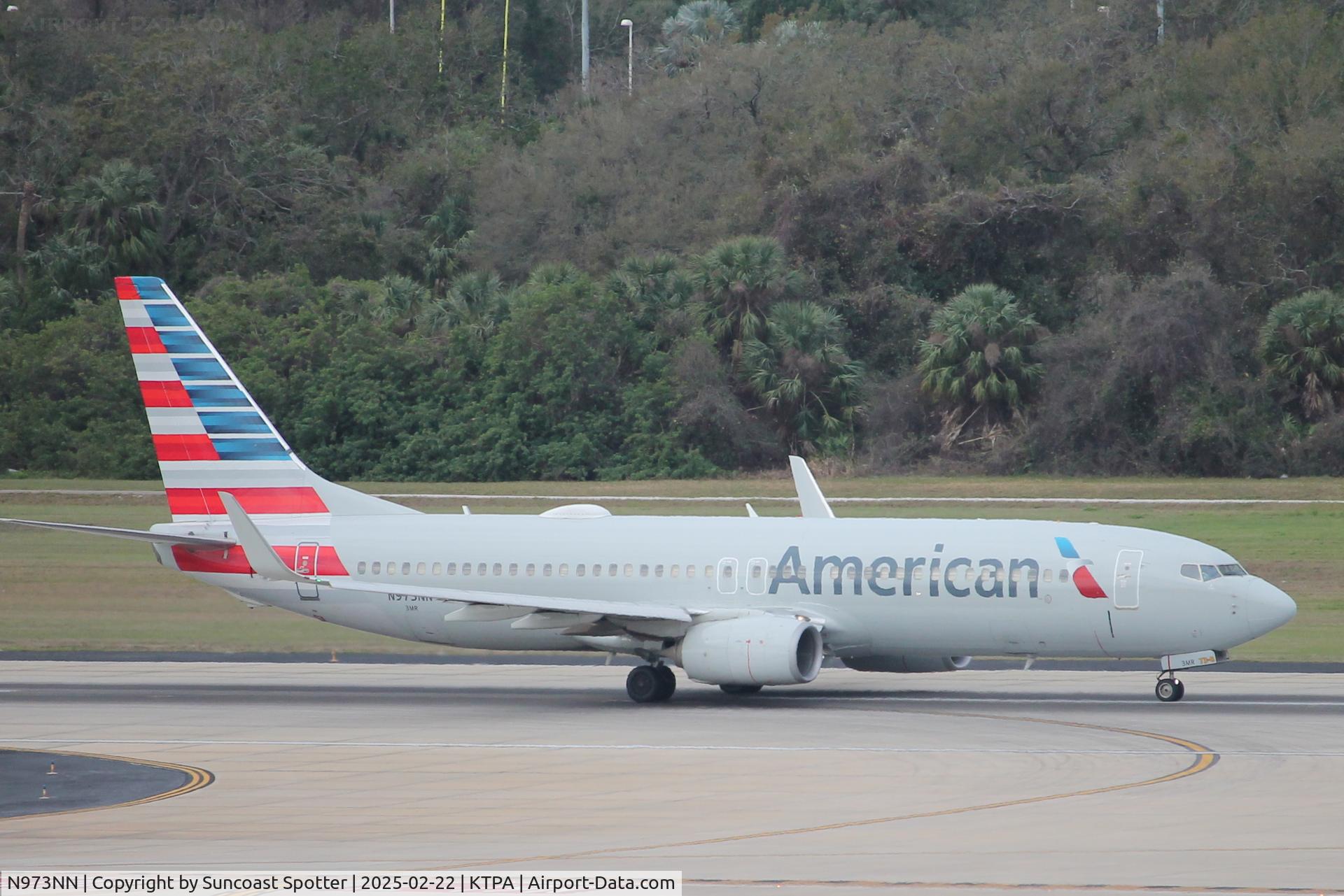 N973NN, 2015 Boeing 737-823 C/N 31219, American Flight 3111 departs Tampa International Airport enroute to Tampa International Airport 