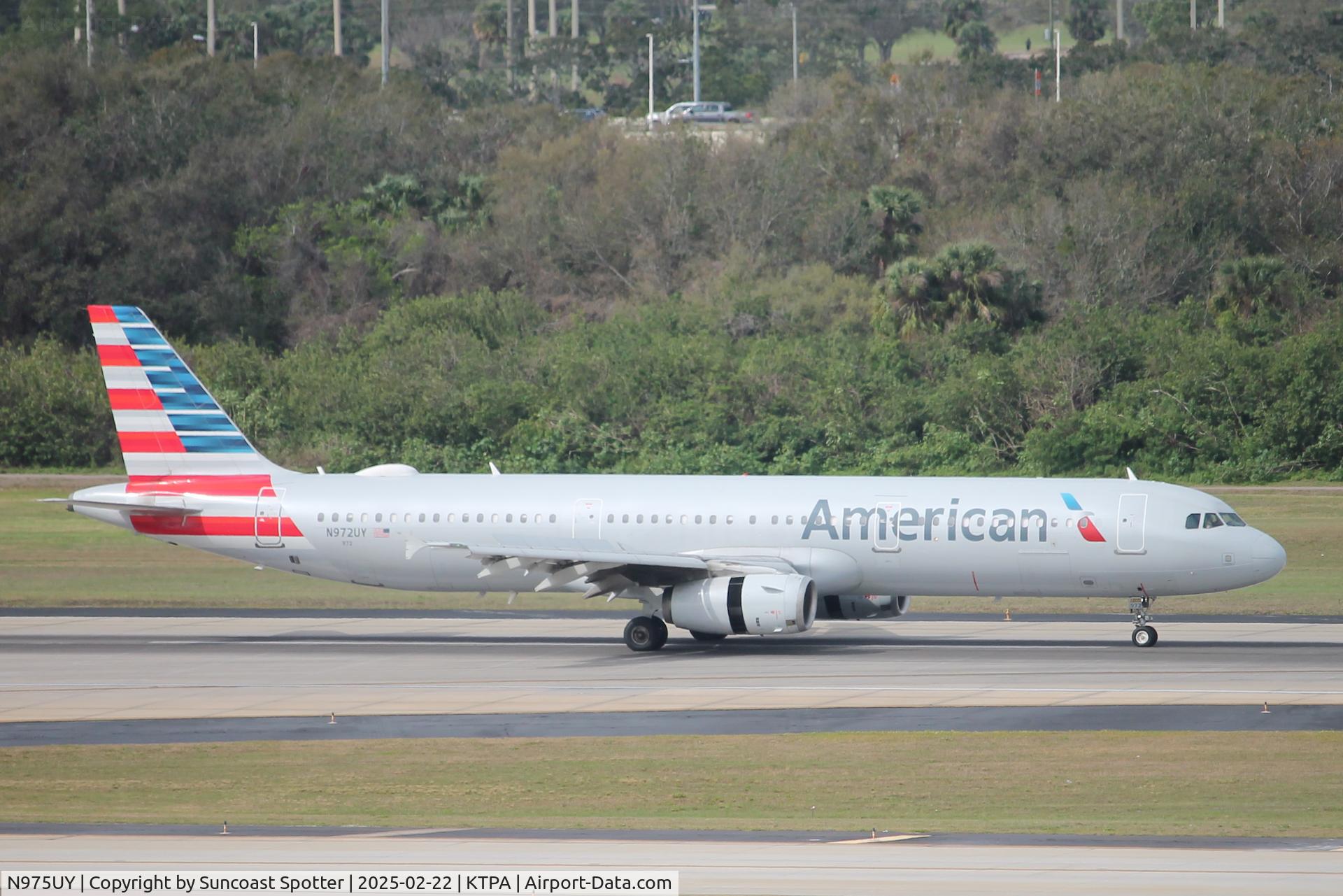 N975UY, 2011 Airbus A321-231 C/N 4935, American Flight 2442 arrives at Tampa International Airport following flight from Charlotte-Douglas International Airport
