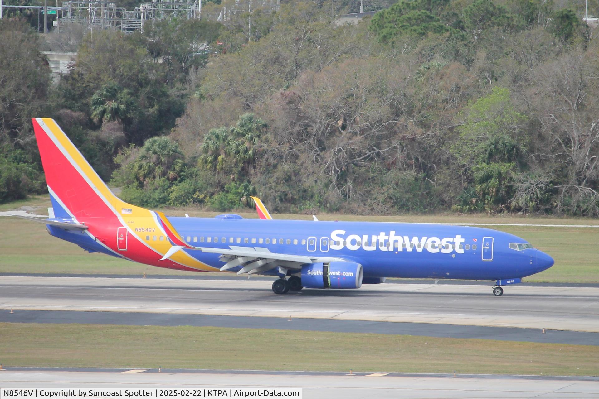N8546V, 2017 Boeing 737-8H4 C/N 63574, Southwest Flight 3201 arrives at Tampa International Airport following flight from San Antonio International Airport