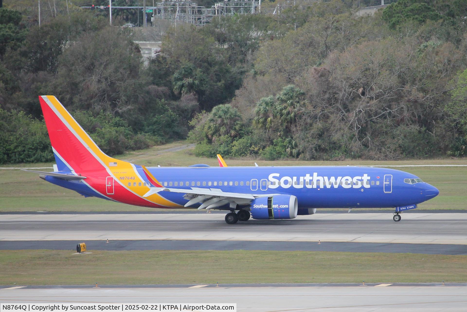 N8764Q, 2022 Boeing 737 MAX 8 C/N 67218, Southwest Flight 3953 arrives at Tampa International Airport following flight from Jose Marti International Airport
