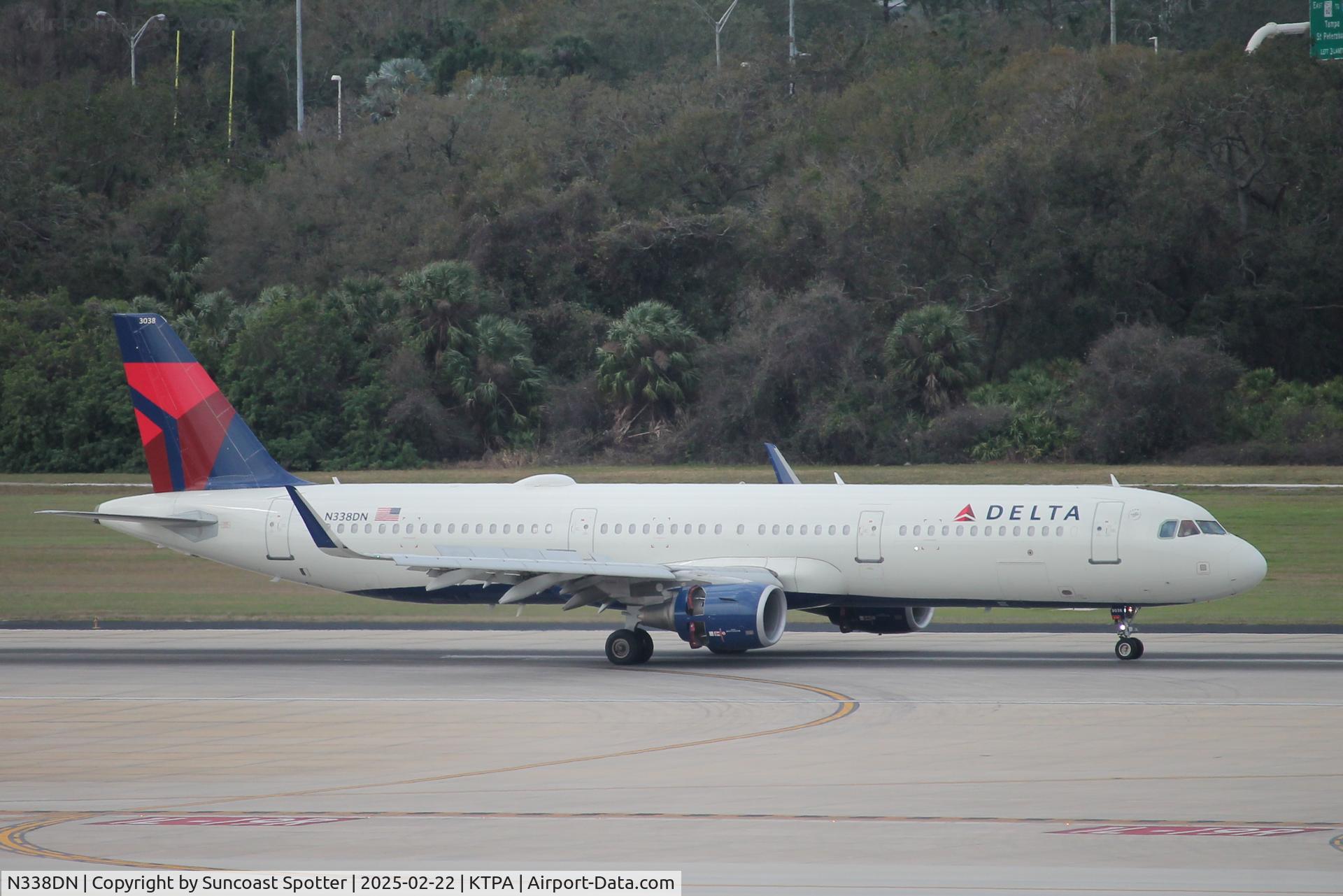 N338DN, 2018 Airbus A321-211 C/N 8078, Delta Flight 2301 arrives at Tampa International Airport following flight from Minneapolis-St Paul International Airport