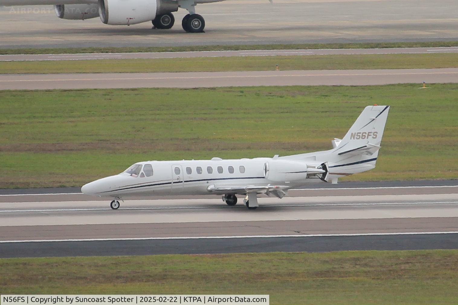 N56FS, 2002 Cessna Aircraft Company 560 C/N 560-0600, Citation 56FS arrives at Tampa International Airport following flight from Ian Fleming International Airport