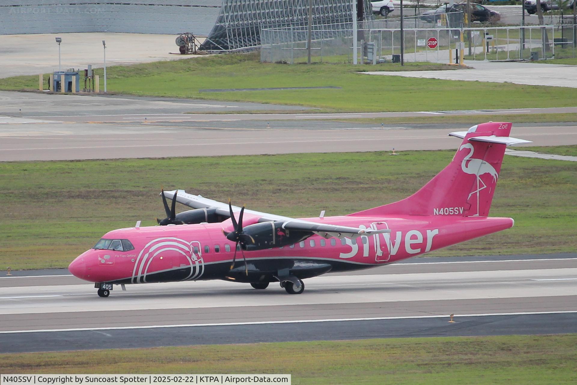 N405SV, 2018 ATR 42-600 C/N 1403, Silver Flight 55 arrives at Tampa International Airport following flight from Fort Lauderdale-Hollywood International Airport