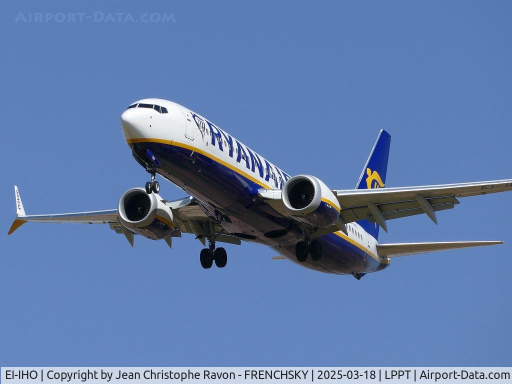 EI-IHO, 2023 Boeing 737-8 MAX 200 C/N 67088, Marrakesh (RAK)	Lisbon (LIS)	FR4391