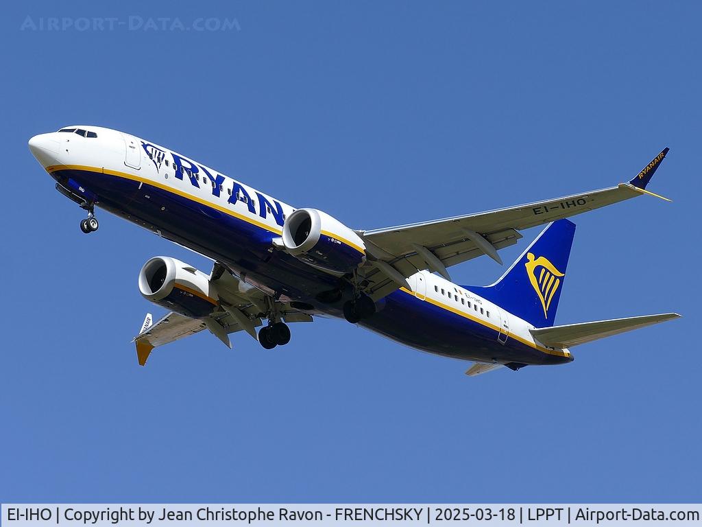 EI-IHO, 2023 Boeing 737-8 MAX 200 C/N 67088, Marrakesh (RAK)	Lisbon (LIS)	FR4391