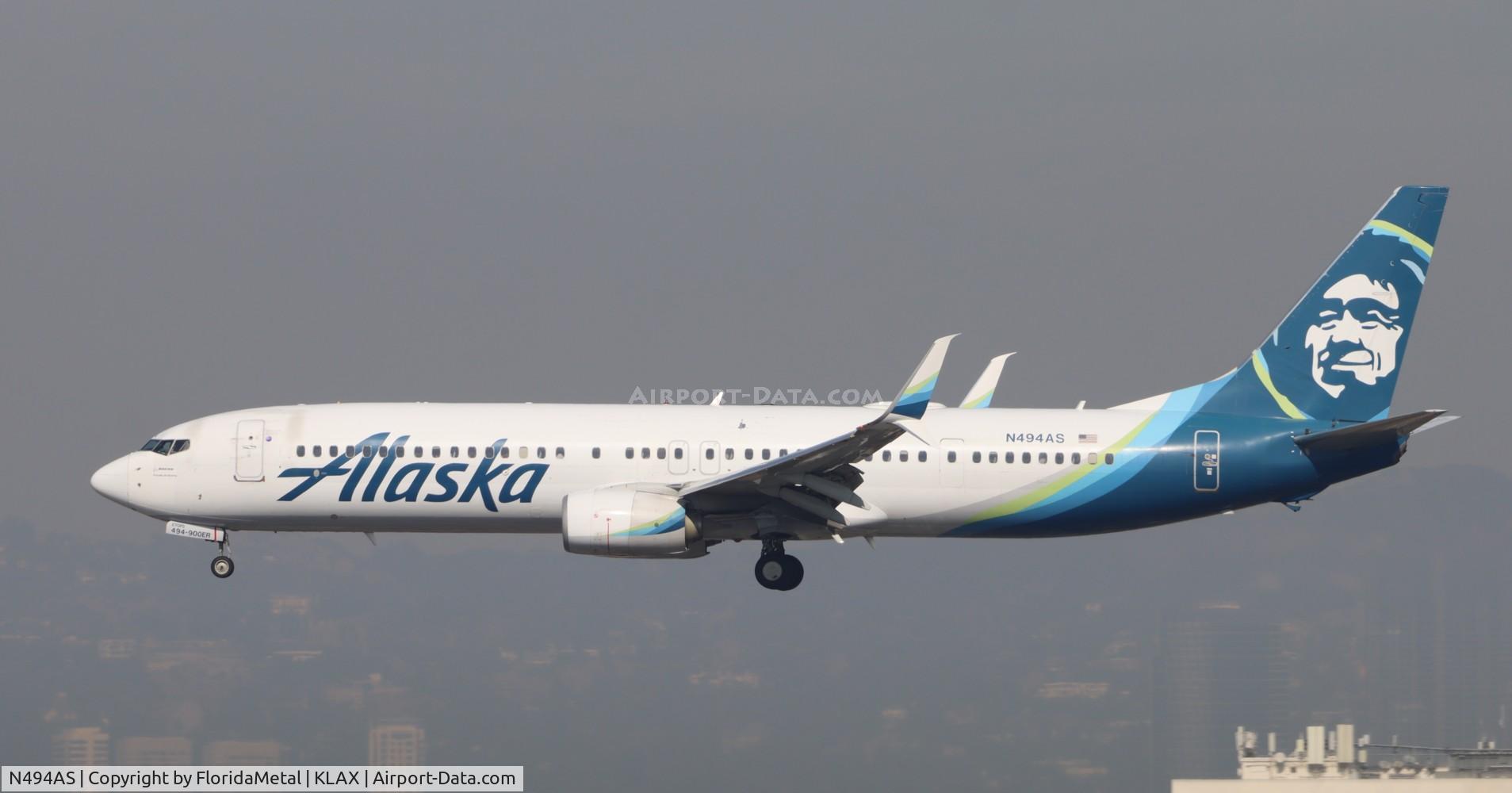 N494AS, 2016 Boeing 737-990/ER C/N 41729, ASA 739 zx pdx-lax