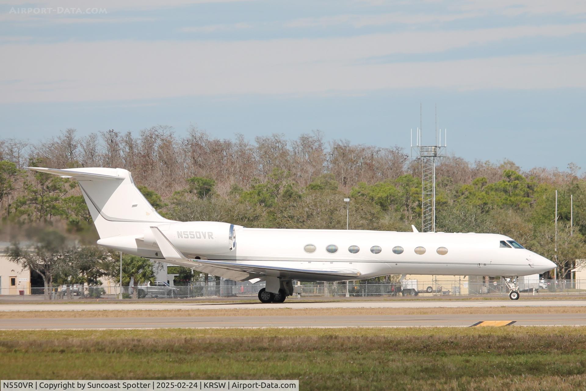 N550VR, 2004 Gulfstream Aerospace GV-SP (G550) C/N 5049, Dotcom 4000 departs Runway 6 at Southwest Florida International Airport enroute to. LF Wade International Airport