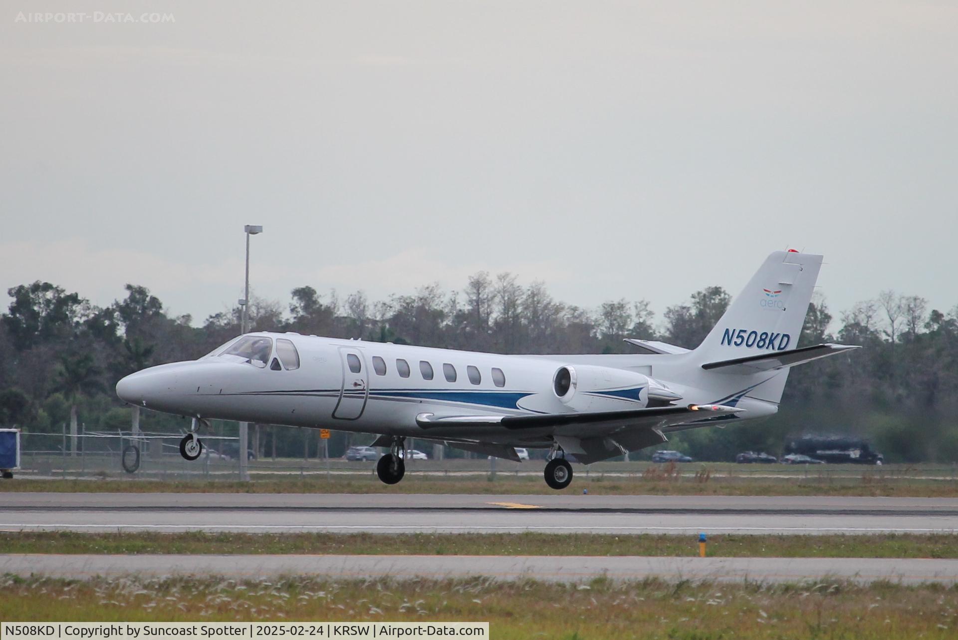 N508KD, 1991 Cessna 560 C/N 5600147, Citation 508KD arrives at Southwest Florida International Airport following flight Orlando International Airport