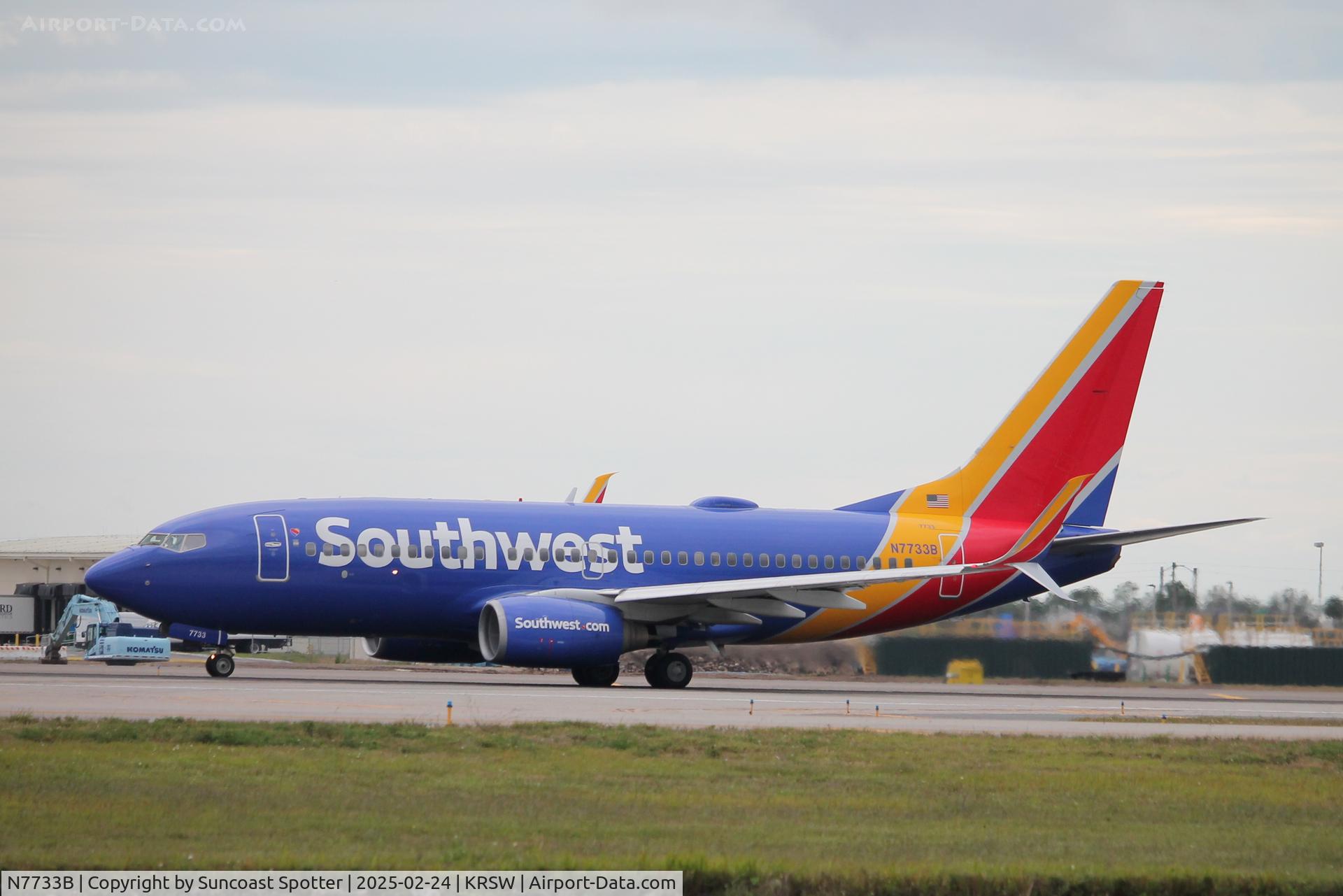 N7733B, 2006 Boeing 737-76N C/N 32678, Southwest Flight 2034 departs Runway 6 at Southwest Florida International Airport enroute to Baltimore-Washington International Airport