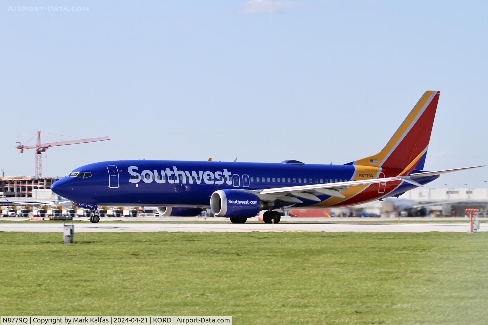 N8779Q, 2022 Boeing 737-8MAX C/N 677760, B38M SOUTHWEST AIRLINES BOEING 737-8MAX N8779Q departing 22L KORD