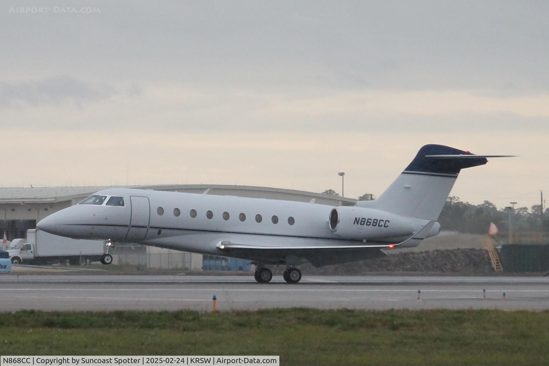 N868CC, 2017 IAI Gulfstream G280 C/N 2125, Gulfstream 868CC  arrives at Southwest Florida International Airport following flight from St Louis-Lambert International Airport