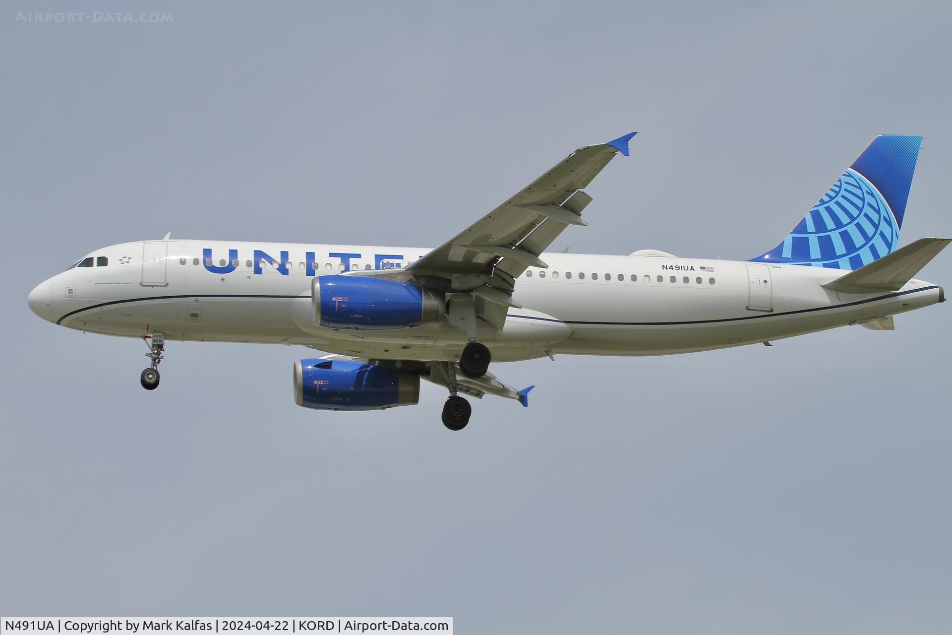 N491UA, 2002 Airbus A320-232 C/N 1741, A320 United Airlines Airbus A320-232, N491UA arriving 28C KORD