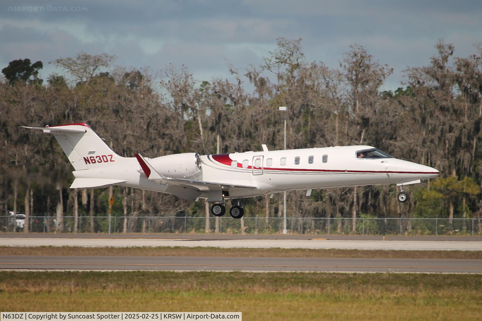 N63DZ, Learjet 45 C/N 276, Learjet 63DZ arrives at Southwest Florida International Airport following flight from Palm Beach International Airport
