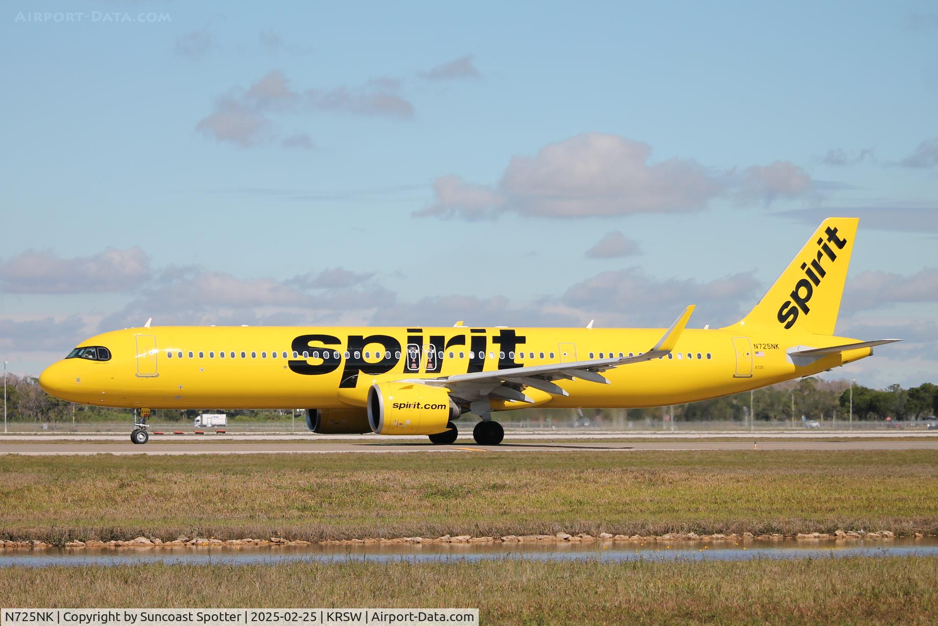 N725NK, 2024 AIRBUS 321-271NX C/N 11916, Spirit Flight 712 taxis at Southwest Florida International Airport prior to flight to Chicago-O’Hare International Airport