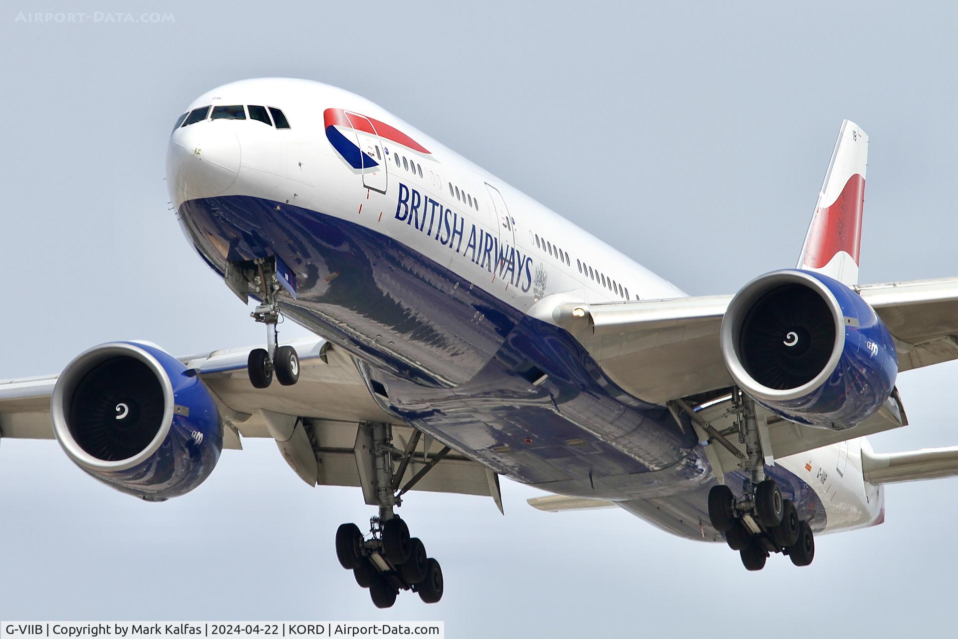 G-VIIB, 1997 Boeing 777-236 C/N 27484, B772 British Airways Boeing 777-236 G-VIIB arriving on 28C KORD