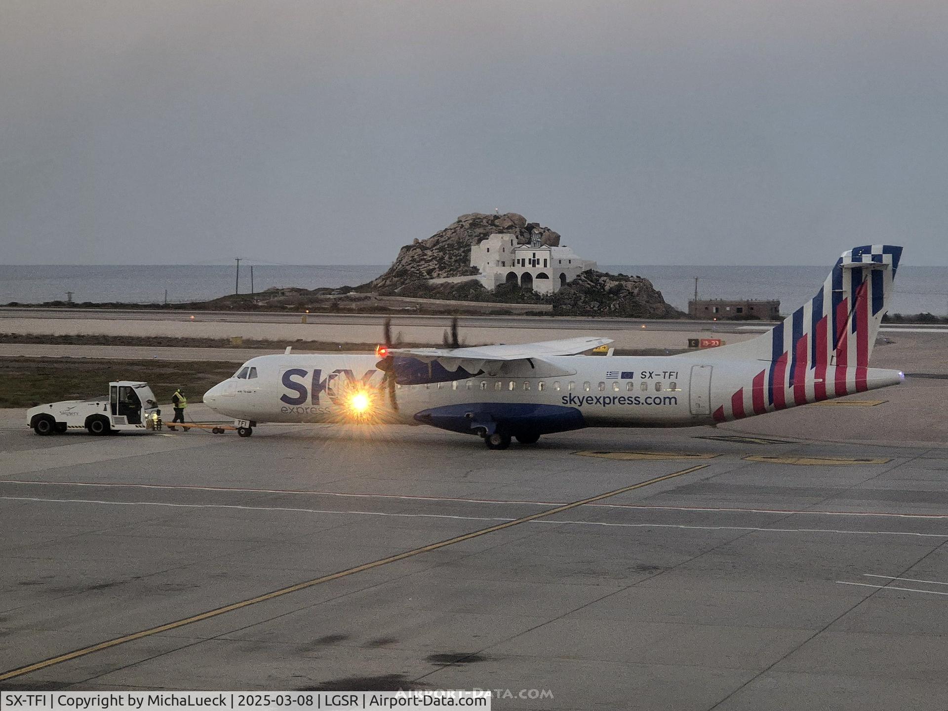 SX-TFI, 2024 ATR 72-212A (600) C/N 1689, Evening departure at Santorini