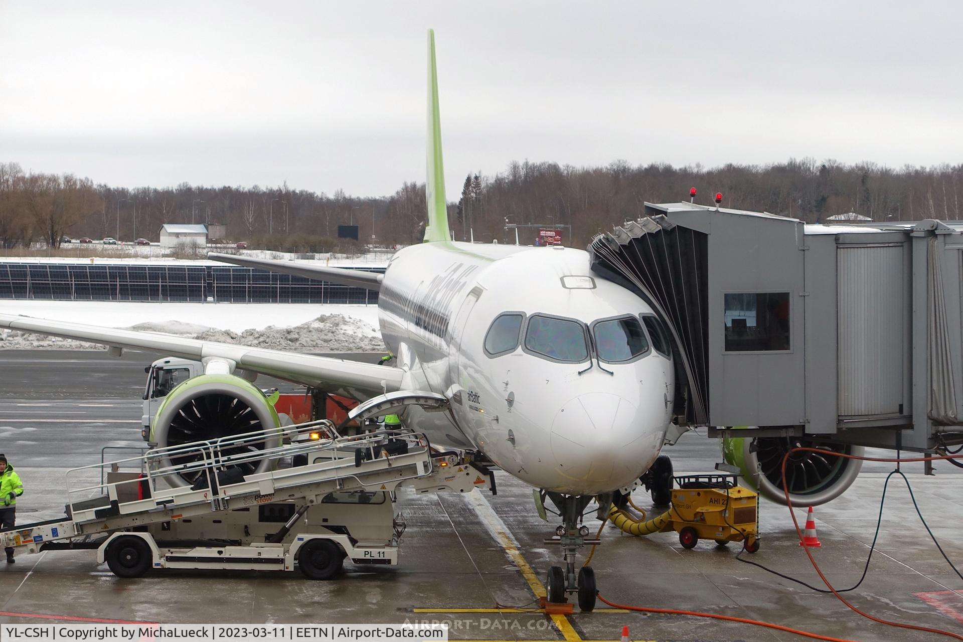 YL-CSH, 2017 Airbus A220-300 C/N 55016, At Tallinn