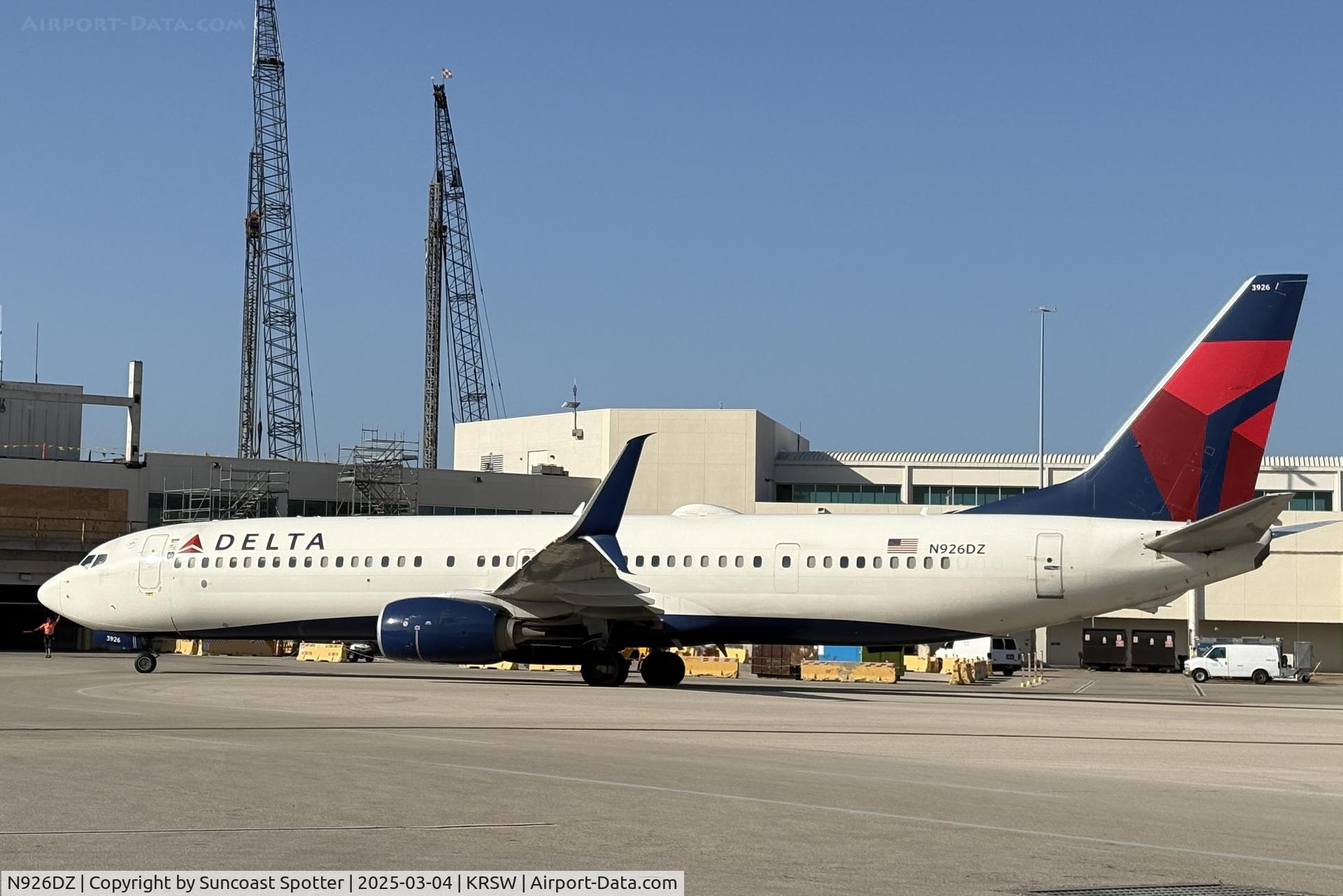 N926DZ, 2019 Boeing 737-932/ER C/N 63534, Delta Flight 1600 taxis to the gate at Southwest Florida International Airport following flight from Cincinnati/Northern Kentucky International Airport