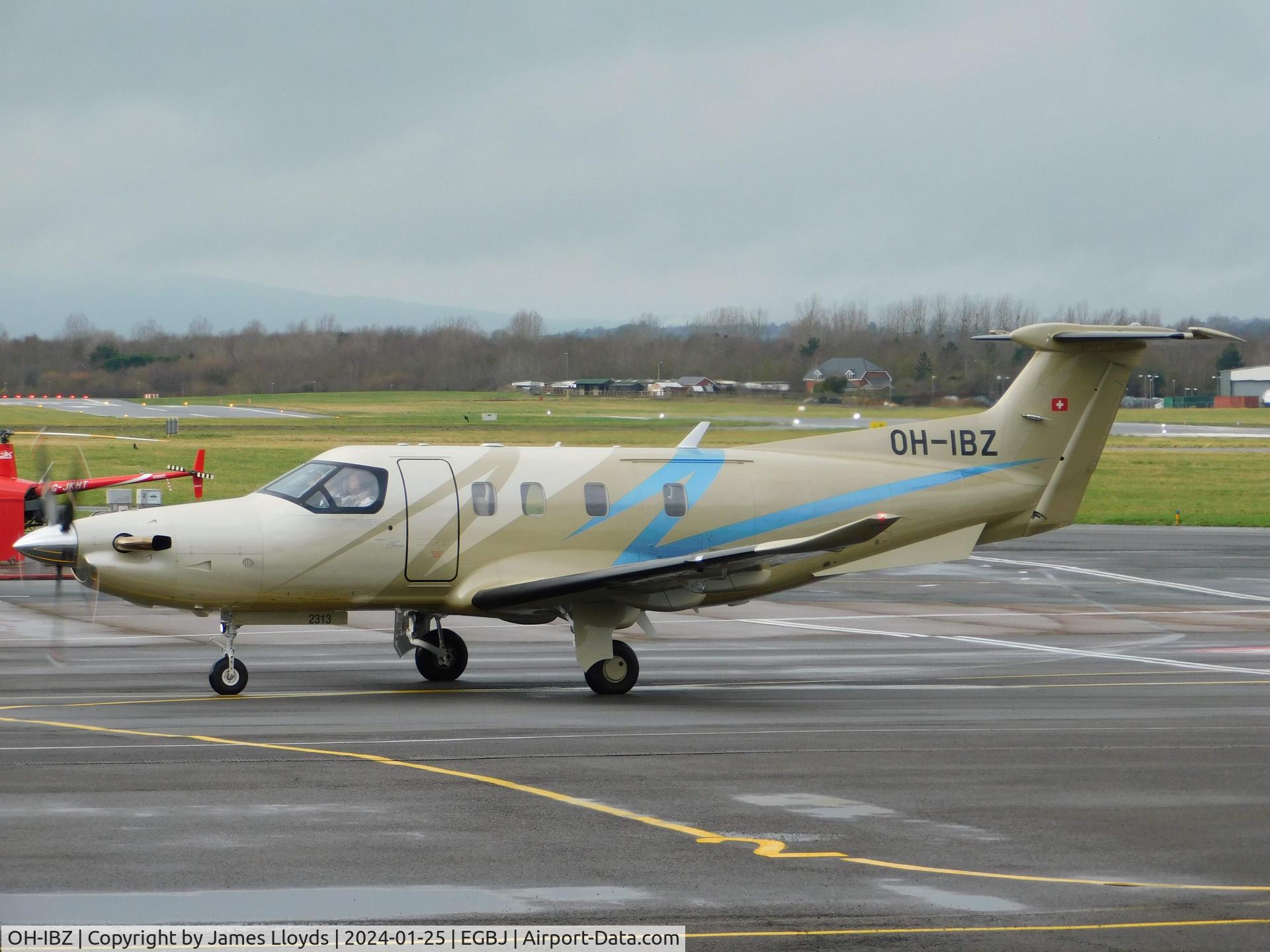 OH-IBZ, 2023 Pilatus PC-12NGX C/N 2313, Taxing in at Gloucestershire Airport