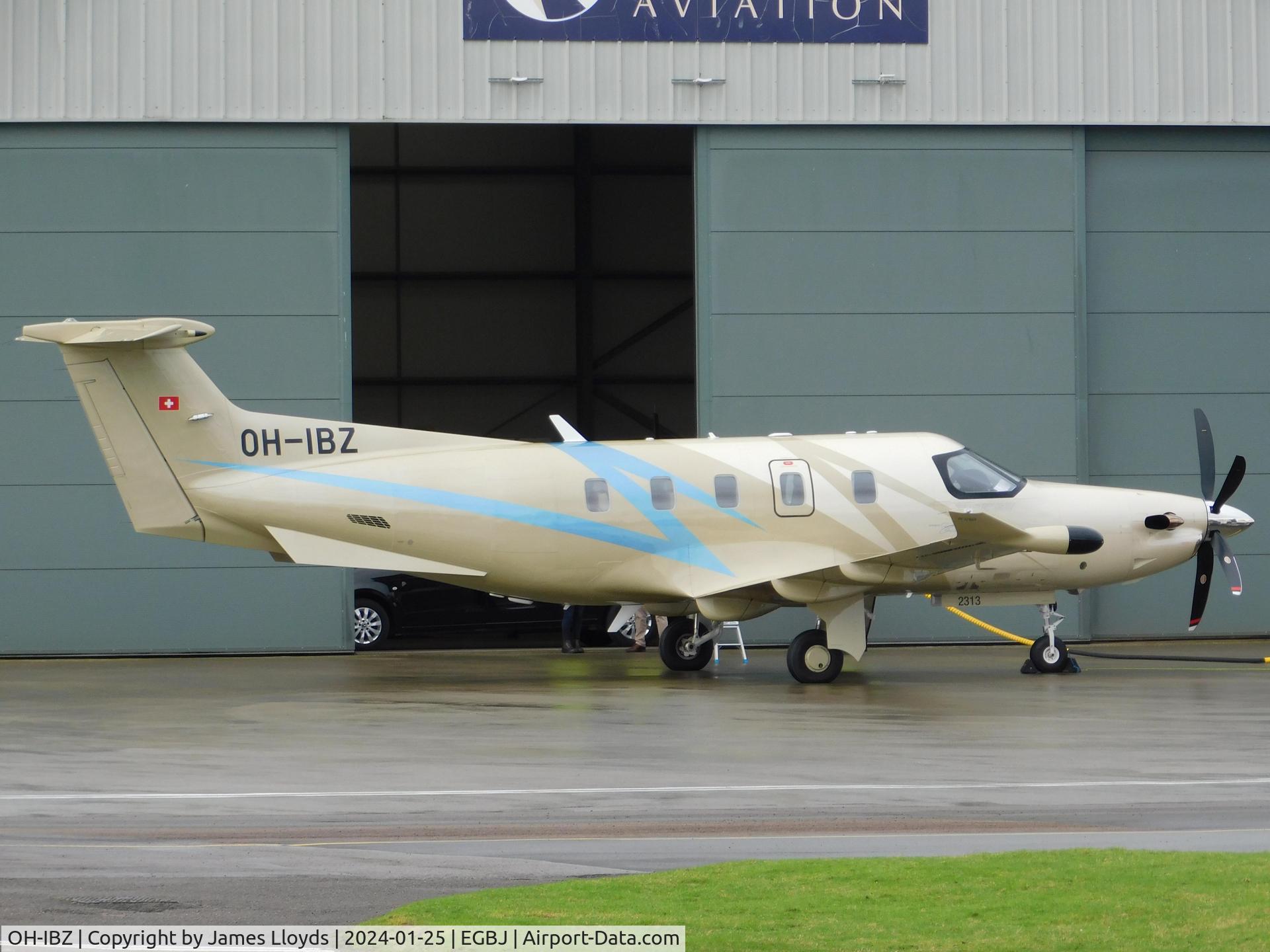 OH-IBZ, 2023 Pilatus PC-12NGX C/N 2313, Parked up at Gloucestershire Airport