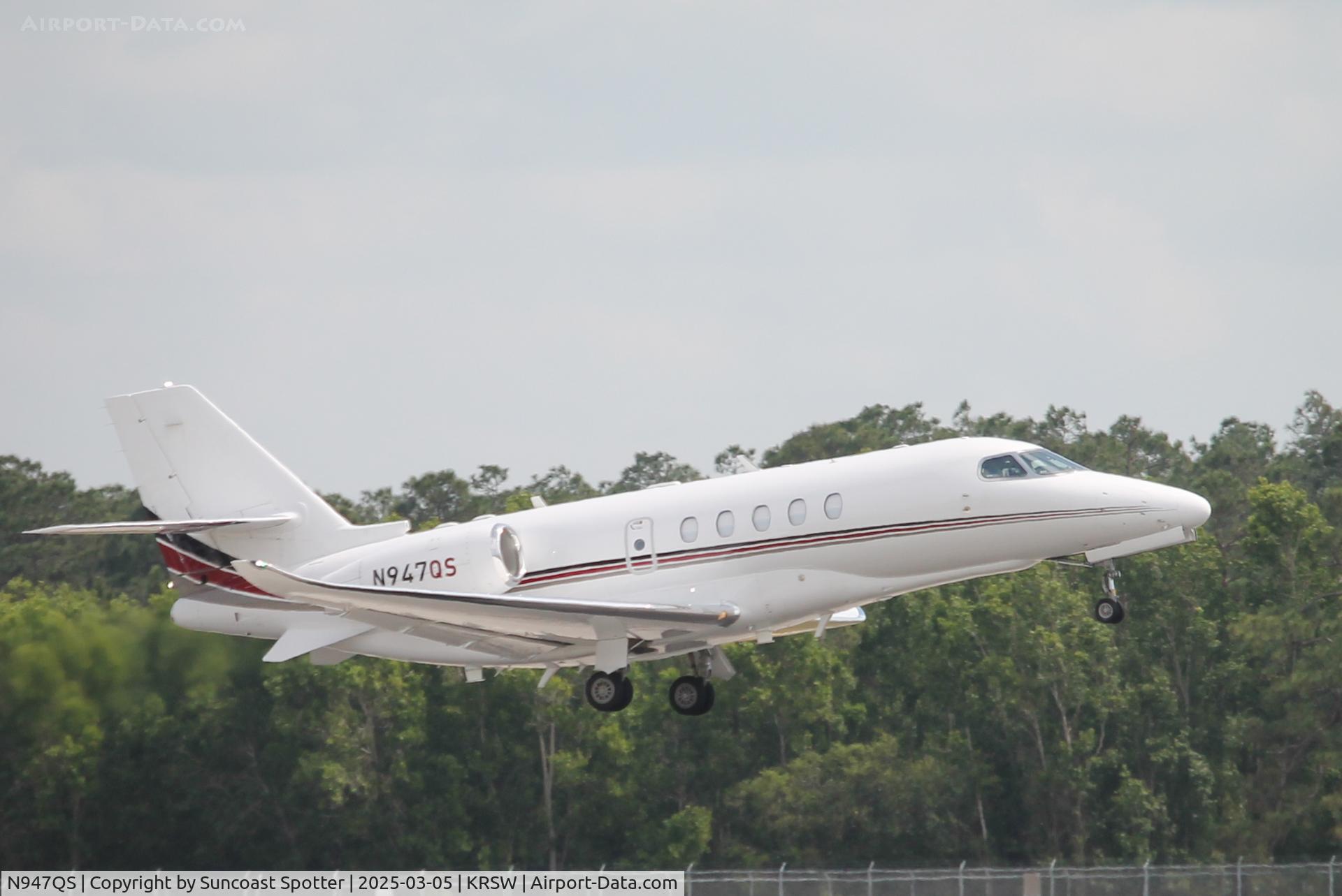 N947QS, 2024 Textron Aviation 680A C/N 680A0380, NetJets Flight 947 departs Southwest Florida International Airport enroute to Lakeland-Linder International Airport