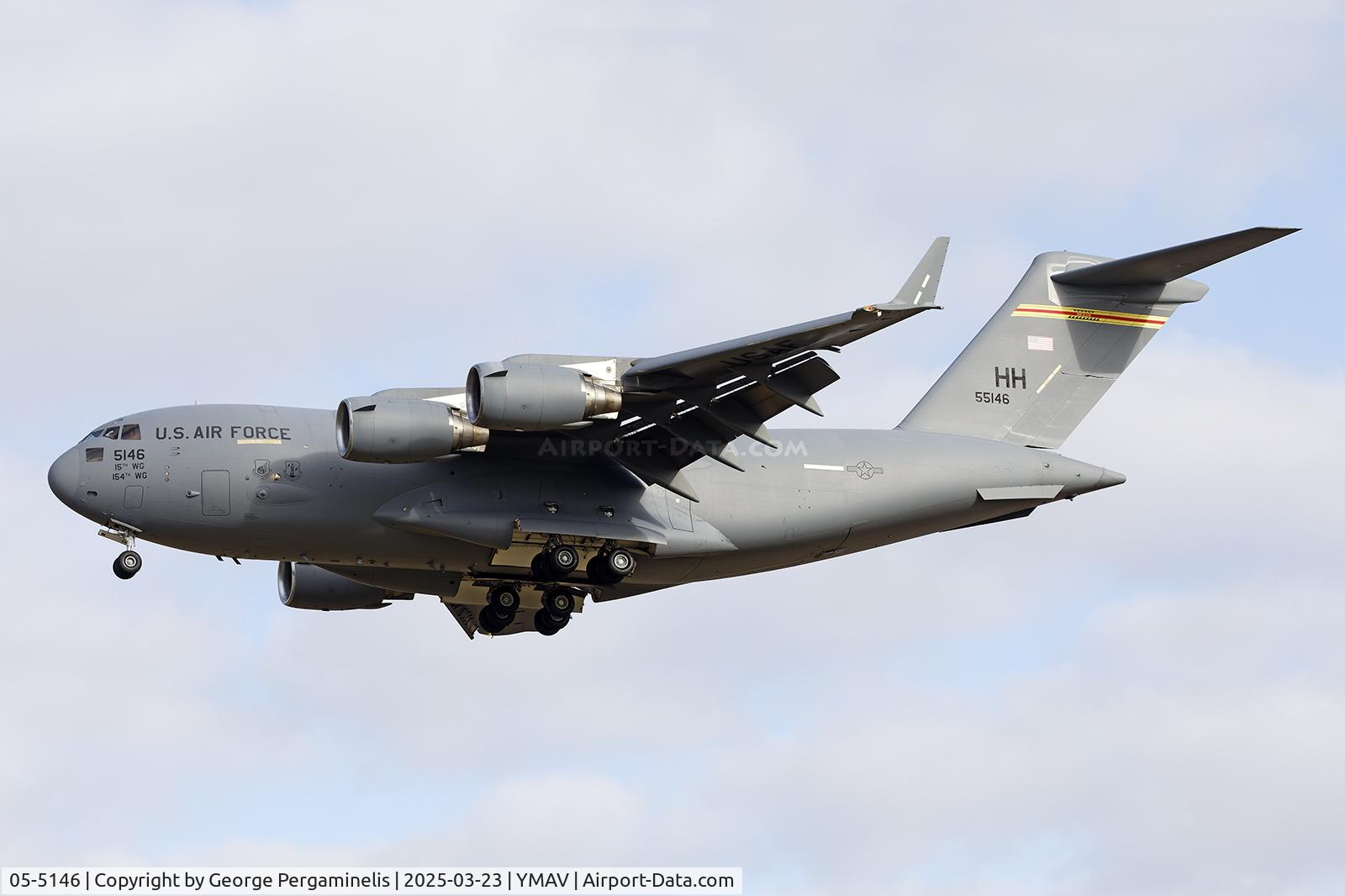 05-5146, 2005 Boeing C-17A Globemaster III C/N P-146, Arriving for Australian International Airshow 2025.