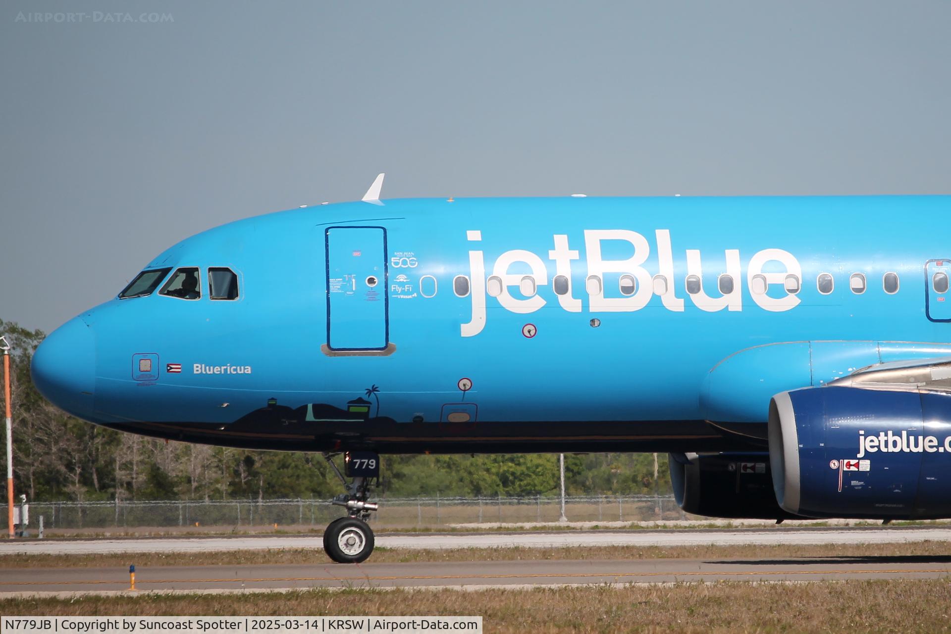 N779JB, 2009 Airbus A320-232 C/N 3811, JetBlue Flight 366 taxis at Southwest Florida International Airport prior to flight to Boston-Logan International Airport