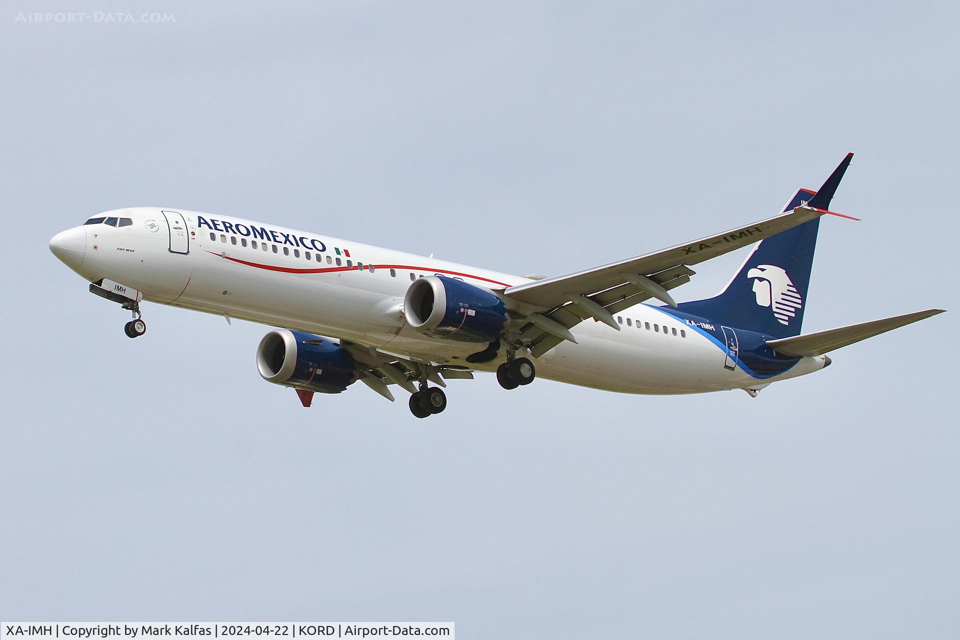 XA-IMH, 2019 Boeing 737-9 MAX C/N 47311, B39M AeroMexico Boeing 737-9 MAX XA-IMH 28C approach KORD