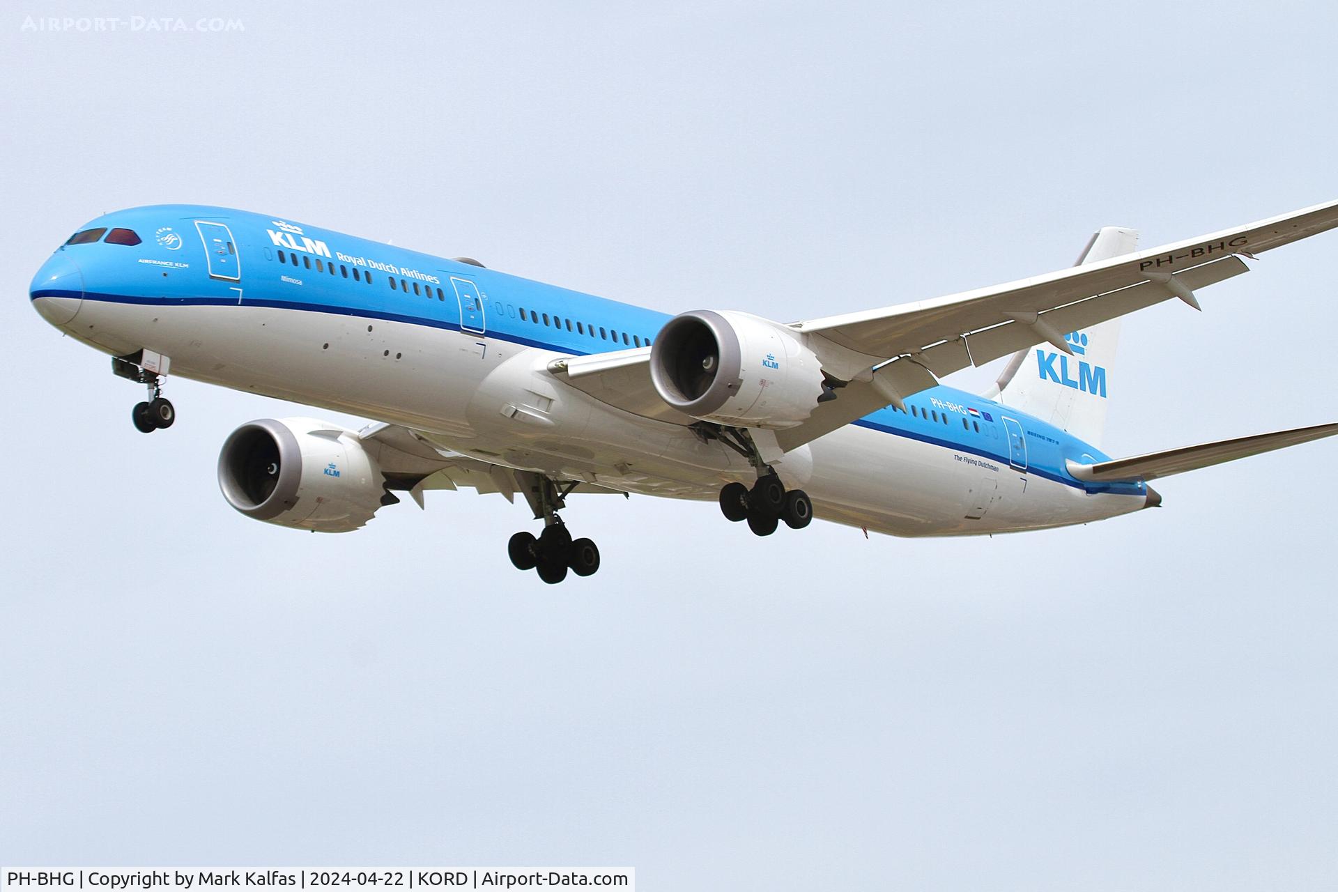PH-BHG, 2016 Boeing 787-9 Dreamliner C/N 38766, B789 KLM Boeing 787-9 Dreamliner PH-BHG arriving 28C KORD