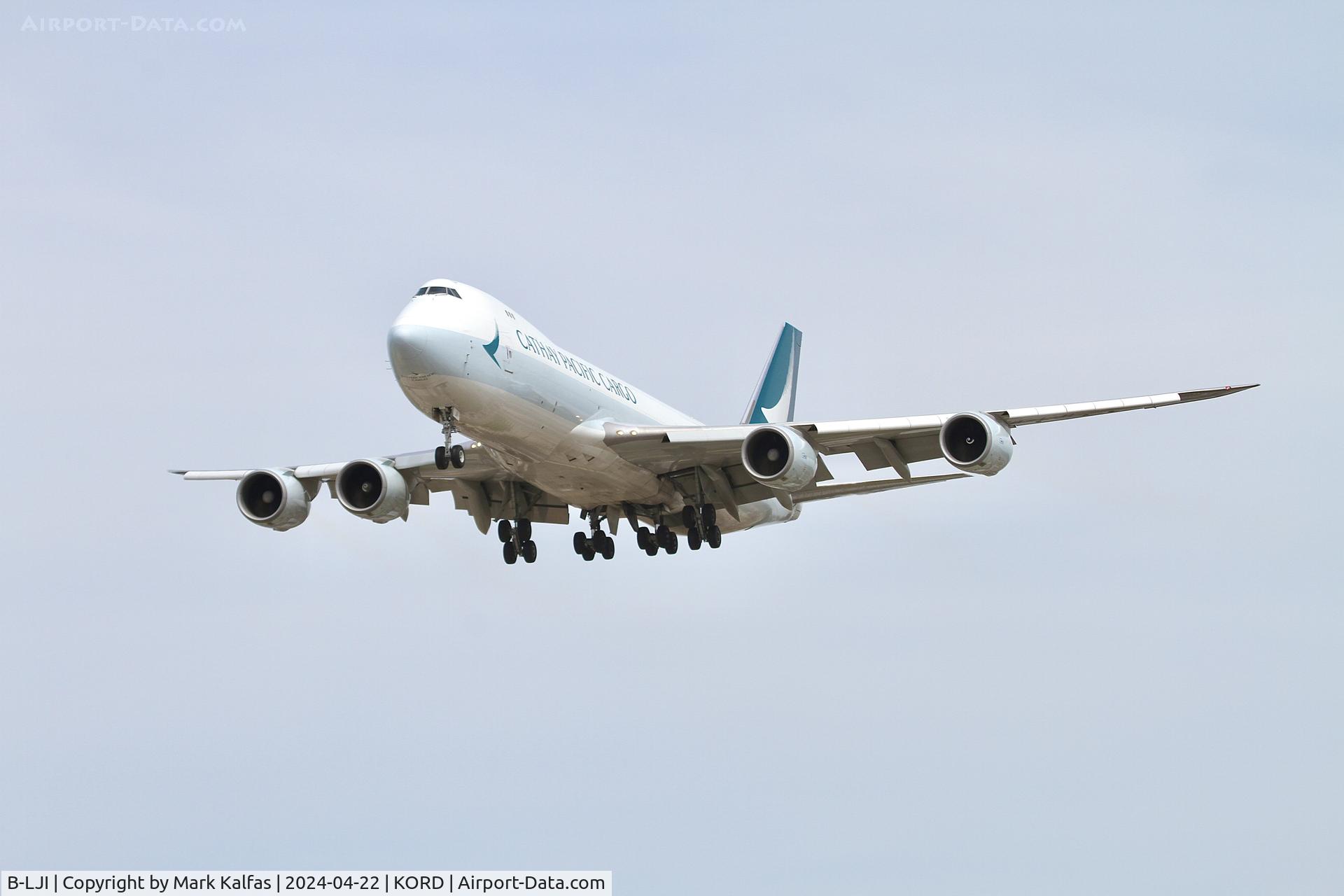 B-LJI, 2012 Boeing 747-867F/SCD C/N 39247, B748 Cathy Pacific Cargo Boeing 747-867F/SCD arriving 28C KORD