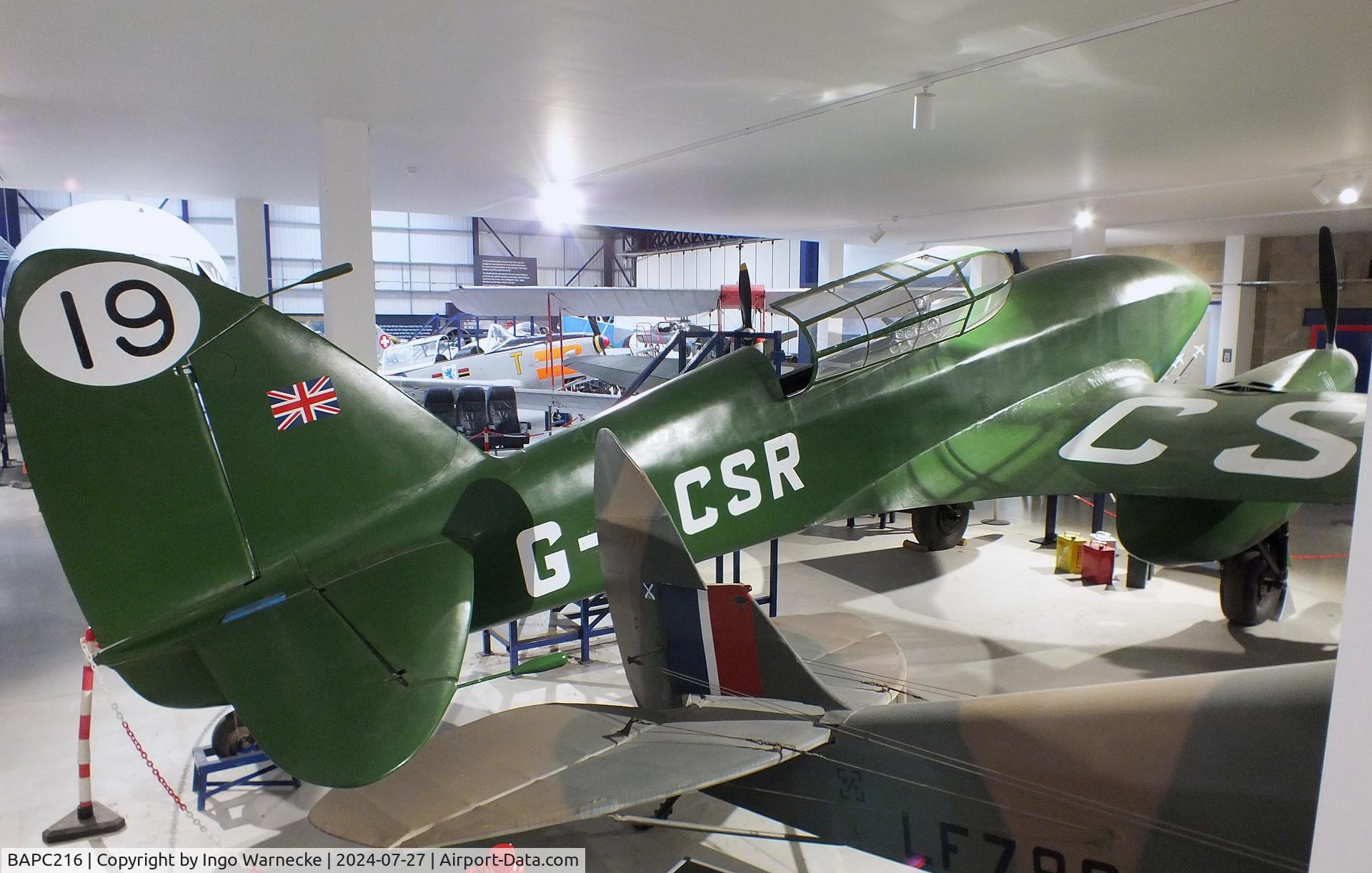 BAPC216, De Havilland DH-88 Comet Replica C/N BAPC.216, De Havilland D.H.88 Comet replica at the De Havilland Aircraft Museum, London Colney