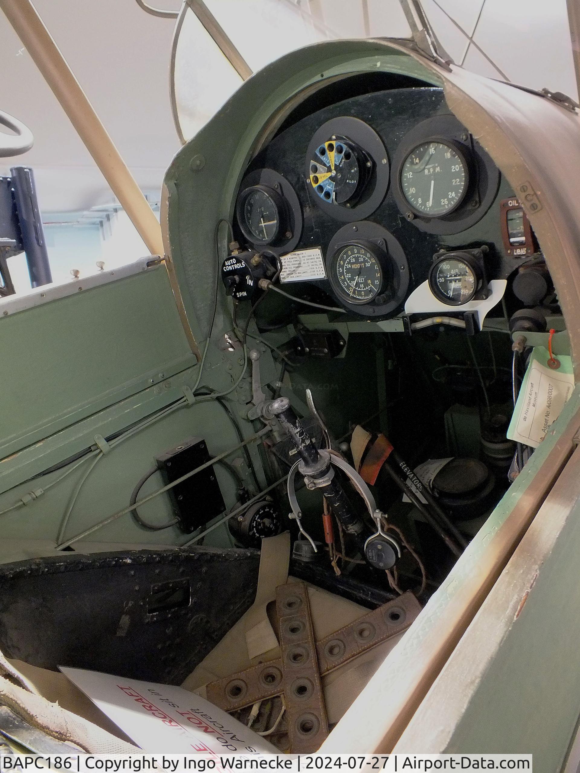 BAPC186, De Havilland DH-82B Queen Bee C/N BAPC.186, De Havilland D.H.82B Queen Bee (remotely piiloted Tiger Moth, wings dismounted) at the De Havilland Aircraft Museum, London Colney #c