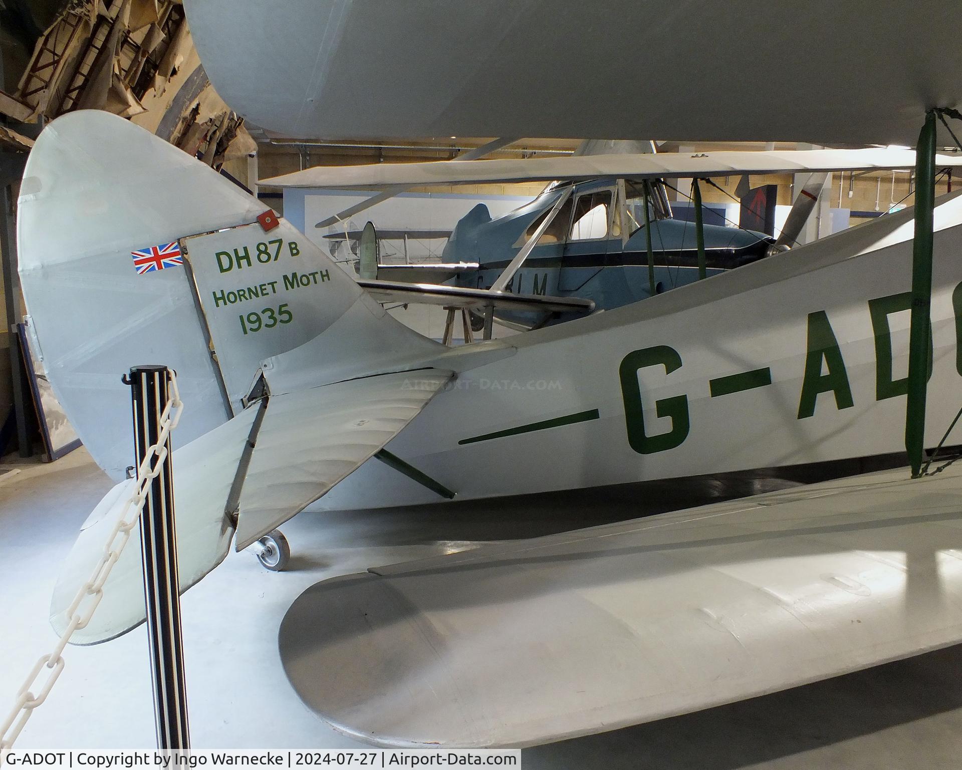G-ADOT, De Havilland DH.87B Hornet Moth C/N 8027, De Havilland D.H.87 Hornet Moth at the De Havilland Aircraft Museum, London Colney