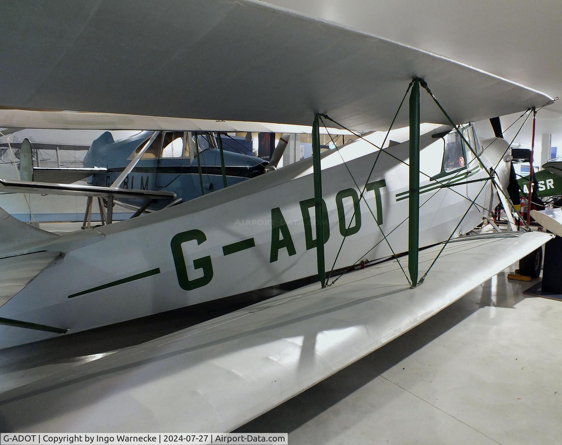 G-ADOT, De Havilland DH.87B Hornet Moth C/N 8027, De Havilland D.H.87 Hornet Moth at the De Havilland Aircraft Museum, London Colney