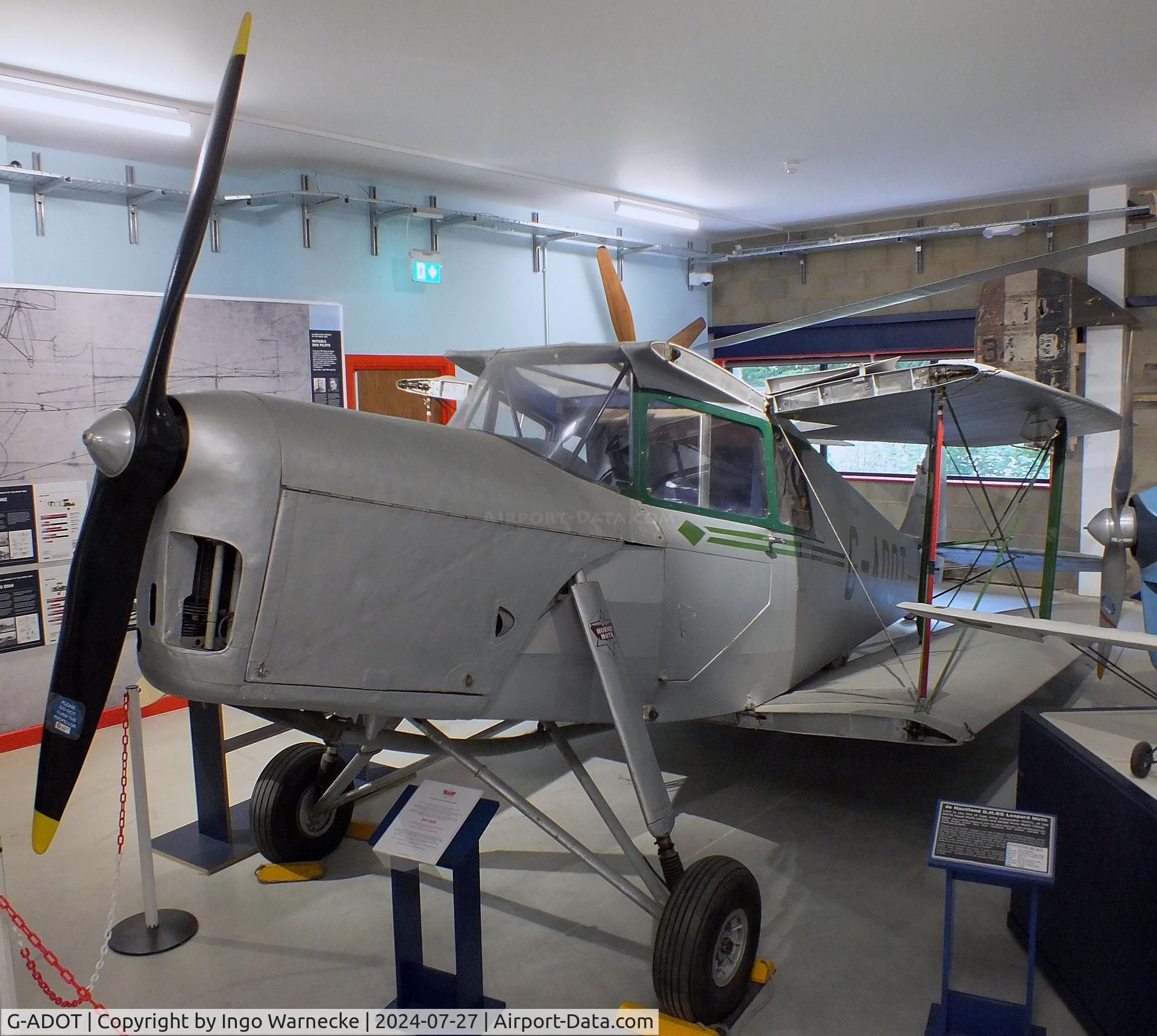 G-ADOT, De Havilland DH.87B Hornet Moth C/N 8027, De Havilland D.H.87 Hornet Moth at the De Havilland Aircraft Museum, London Colney