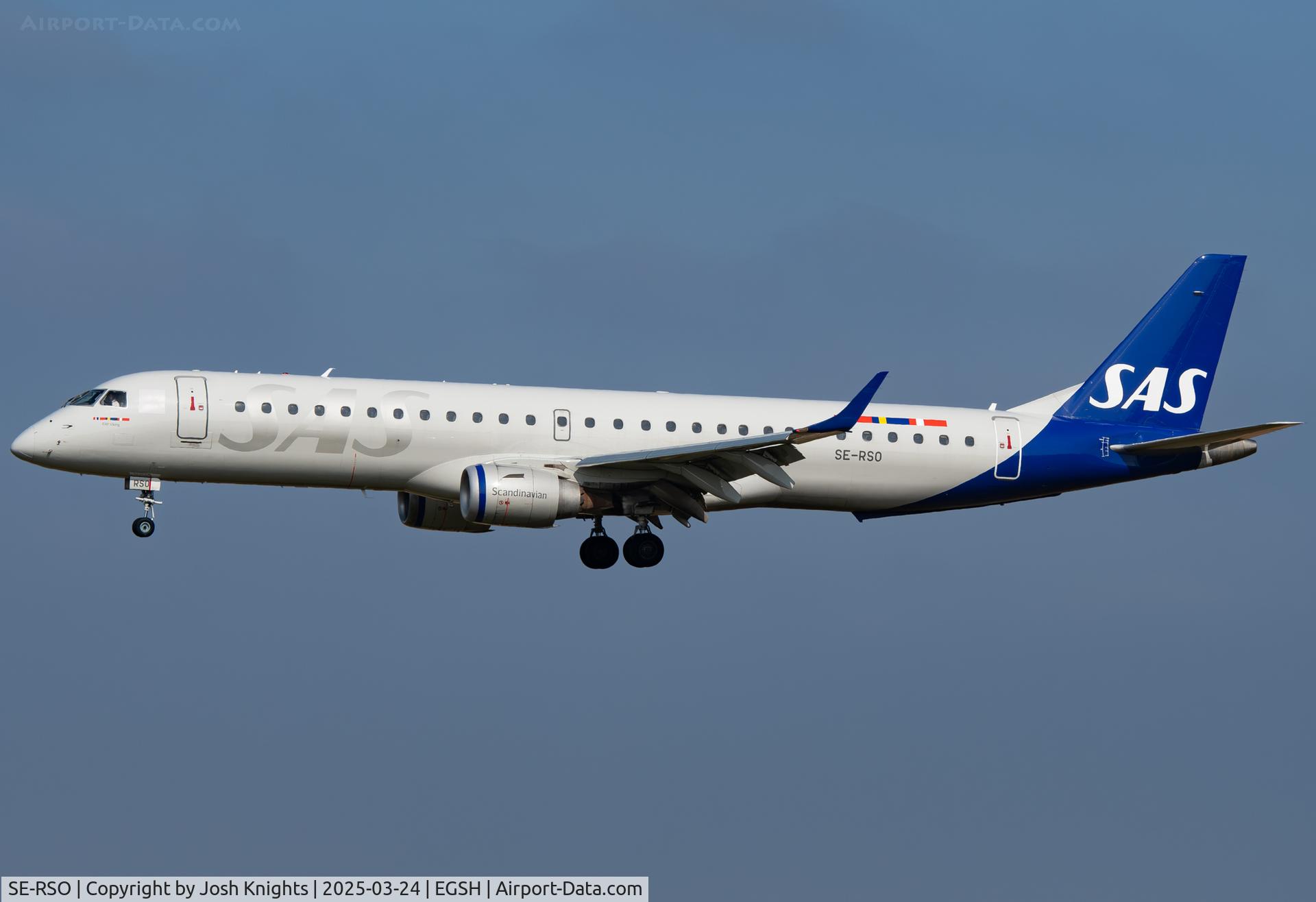 SE-RSO, 2008 Embraer 195LR (ERJ-190-200LR) C/N 19000168, Arriving From Copenhagen.