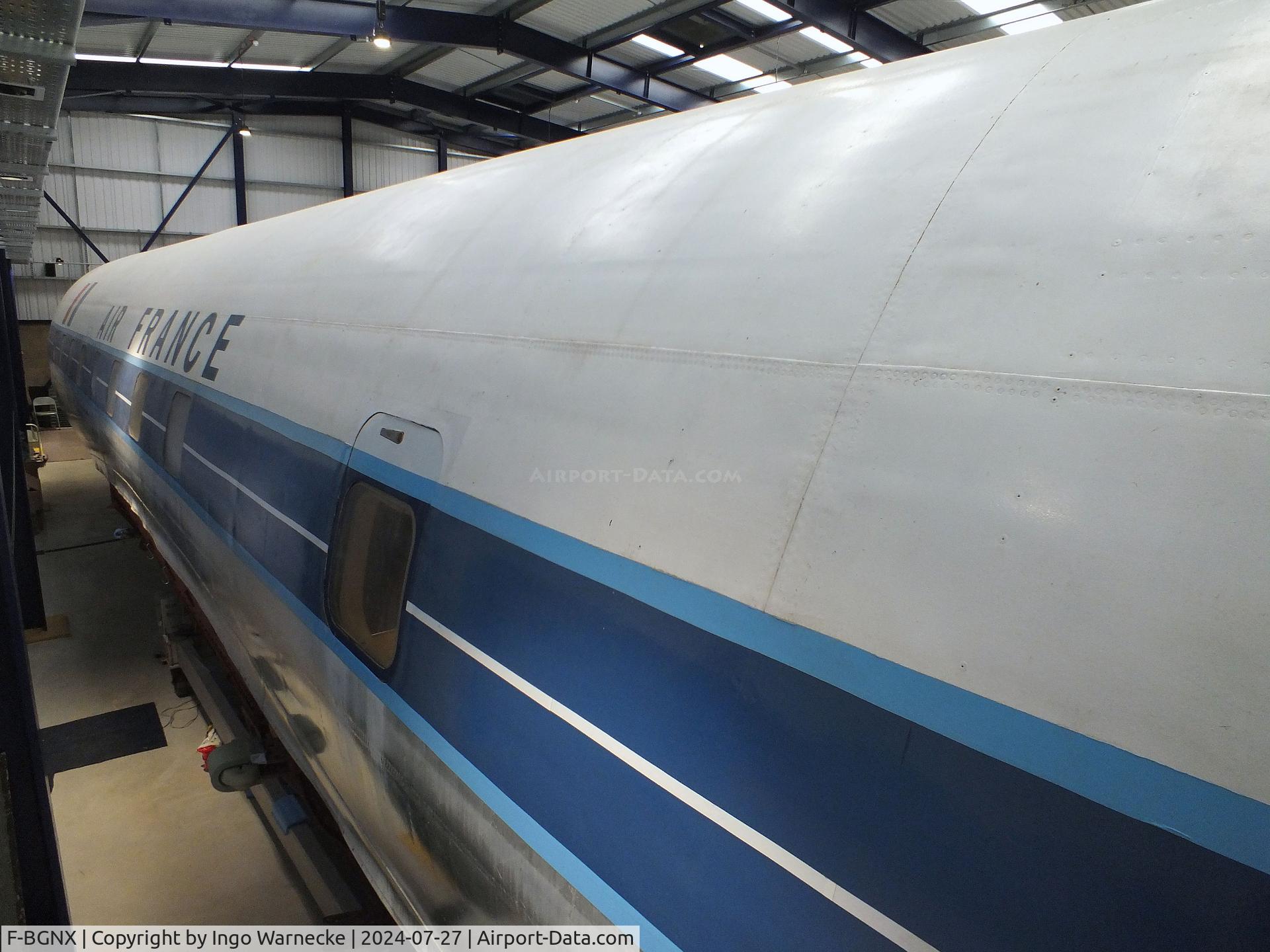 F-BGNX, 1953 De Havilland DH.106 Comet 1XB C/N 6020, De Havilland D.H.106 Comet 1XB (fuselage only minus tail section/wings) at the De Havilland Aircraft Museum, London Colney