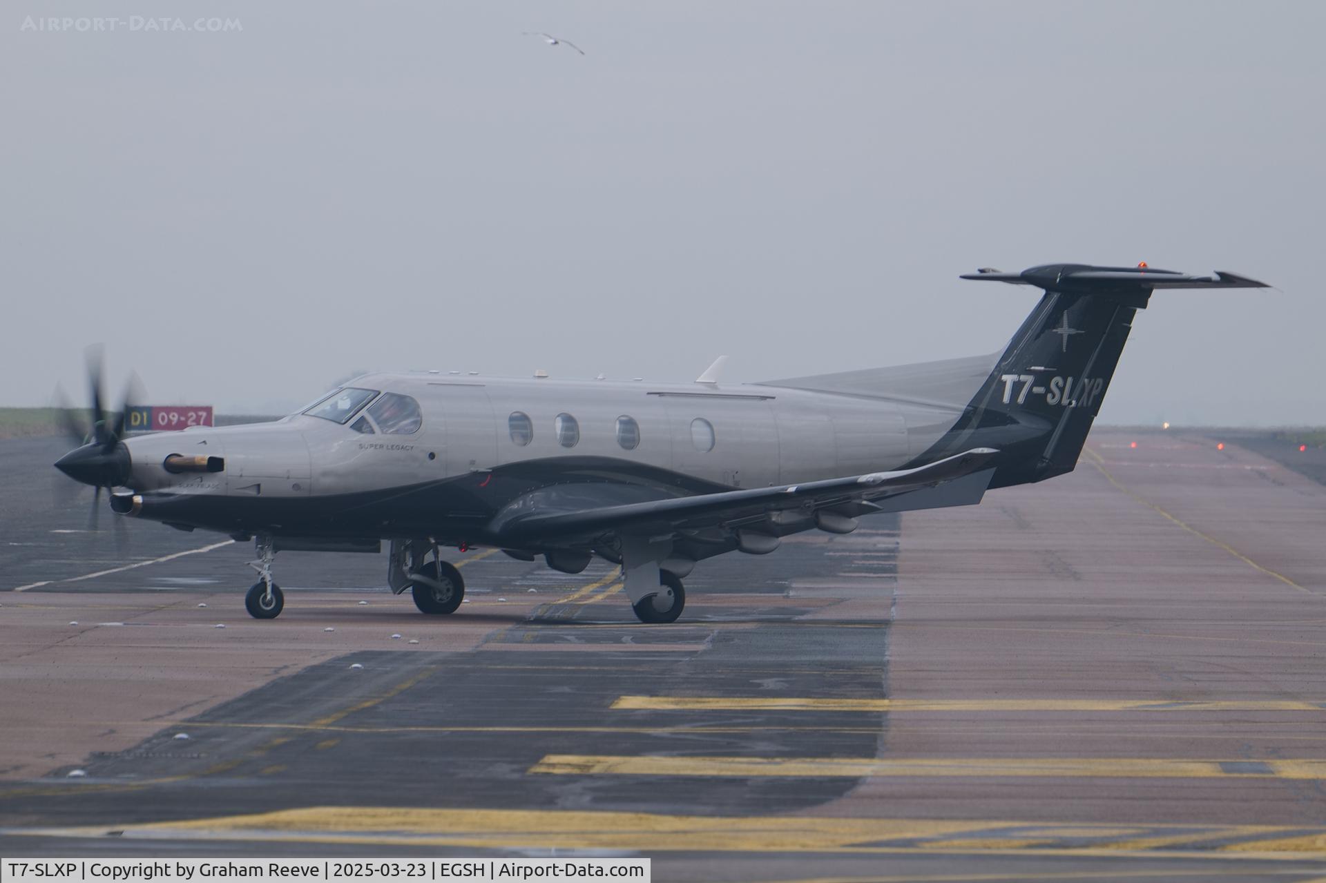 T7-SLXP, 2007 Pilatus PC-12/47 C/N 864, Just landed at Norwich.
