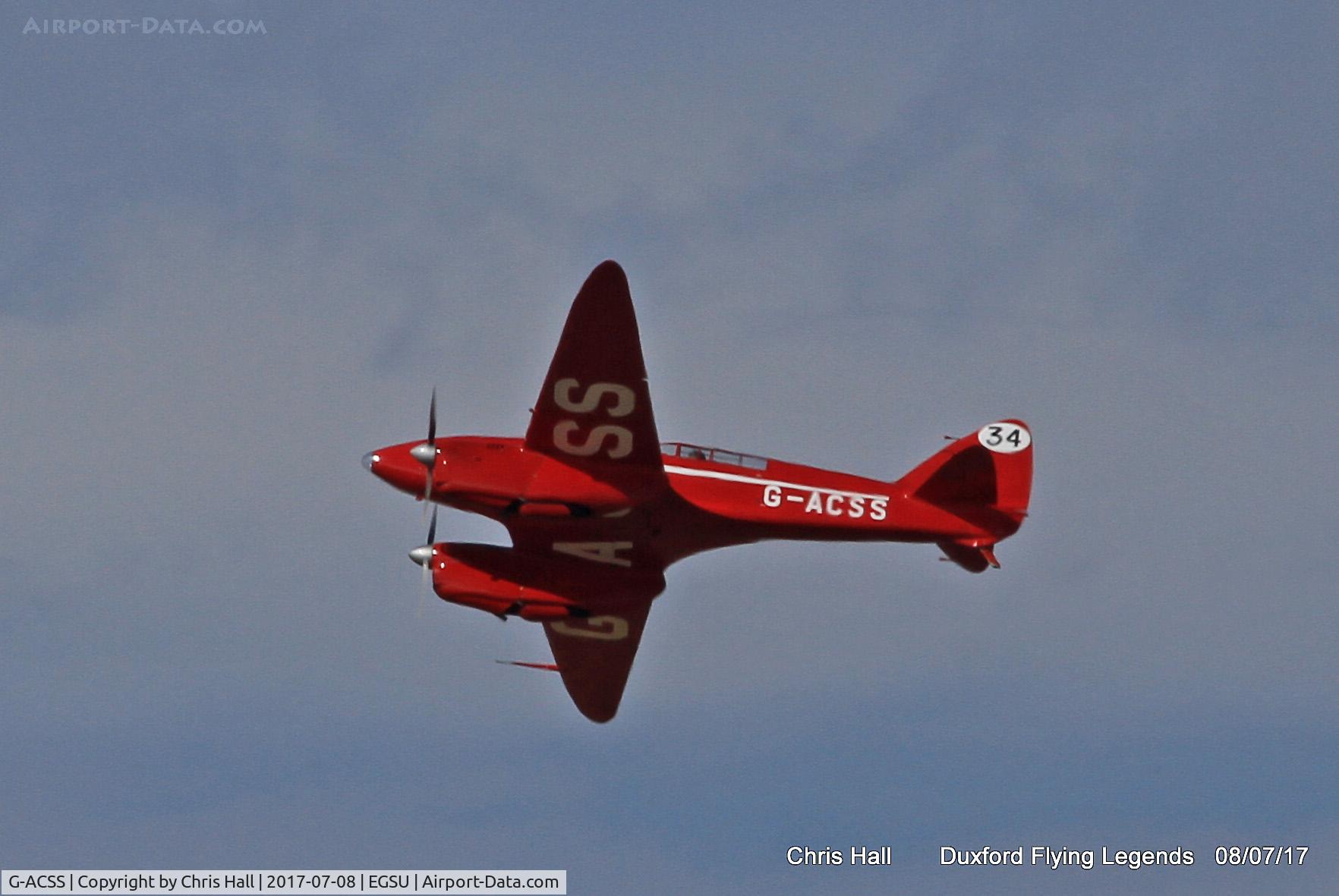 G-ACSS, 1934 De Havilland DH-88 Comet C/N 1996, Duxford Flying Legends 2017