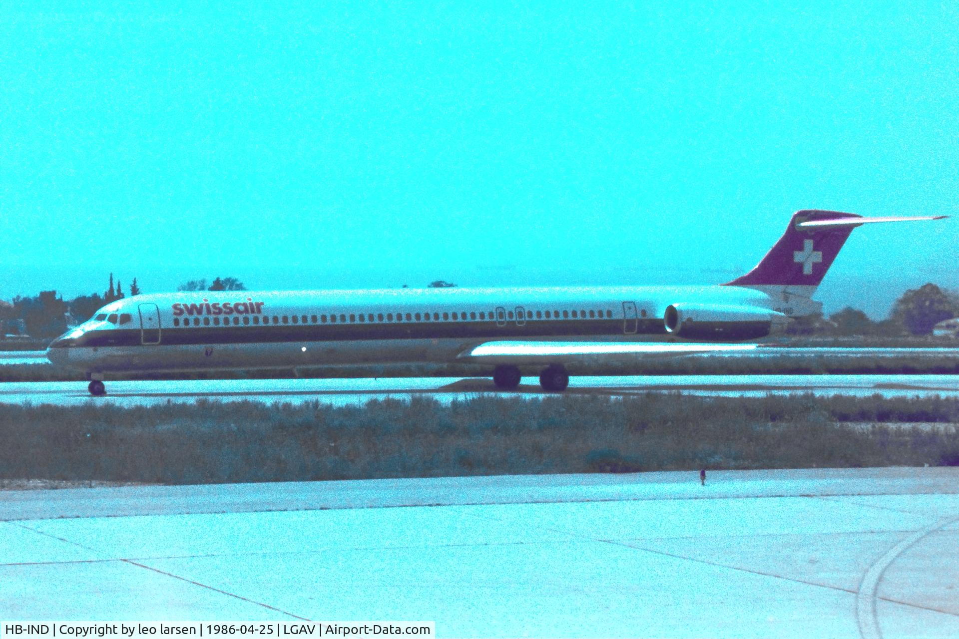 HB-IND, 1980 McDonnell Douglas MD-81 (DC-9-81) C/N 48003, Athen 25.4.1986
