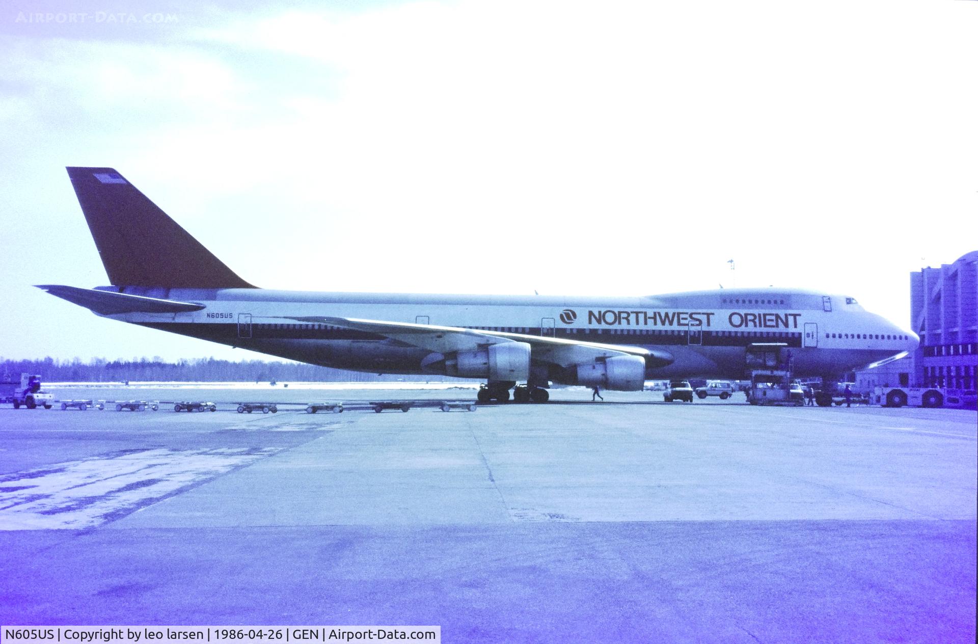 N605US, Boeing 747-151 C/N 19782, Oslo Gardermoen 26.4.1986