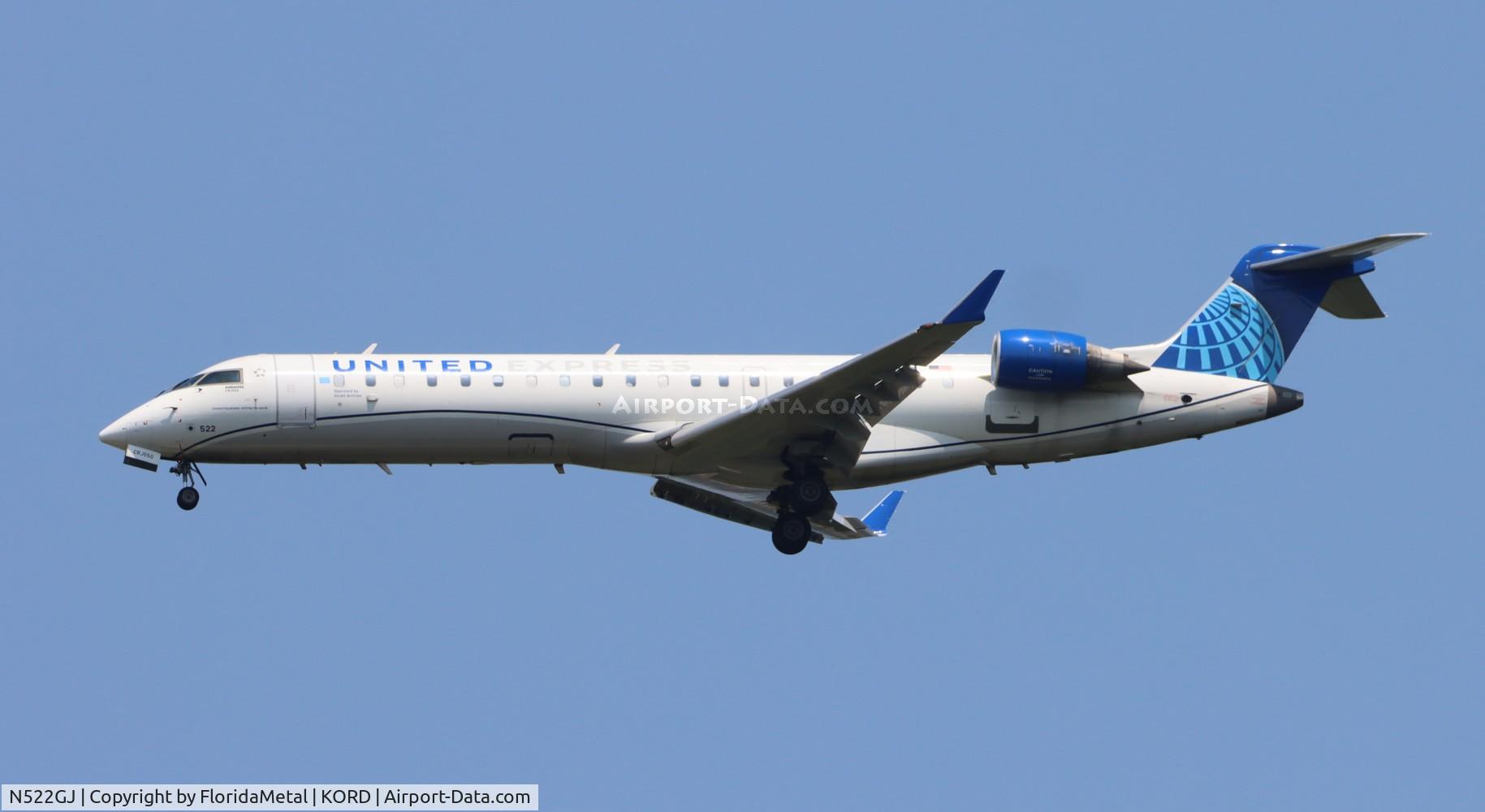 N522GJ, 2002 Bombardier CRJ-701ER (CL-600-2C10) Regional Jet C/N 10079, GJS/UE CR7 zx tul-ord