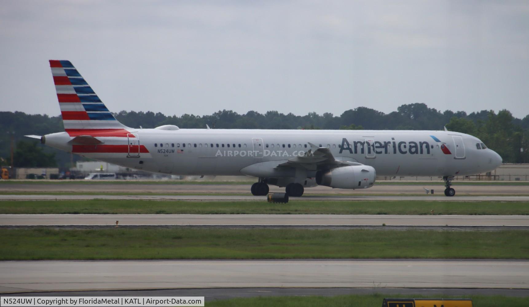 N524UW, 2009 Airbus A321-231 C/N 3977, AAL A321 zx vps-atl (weather diversion to kvps due to storms at ATL, originally from DFW